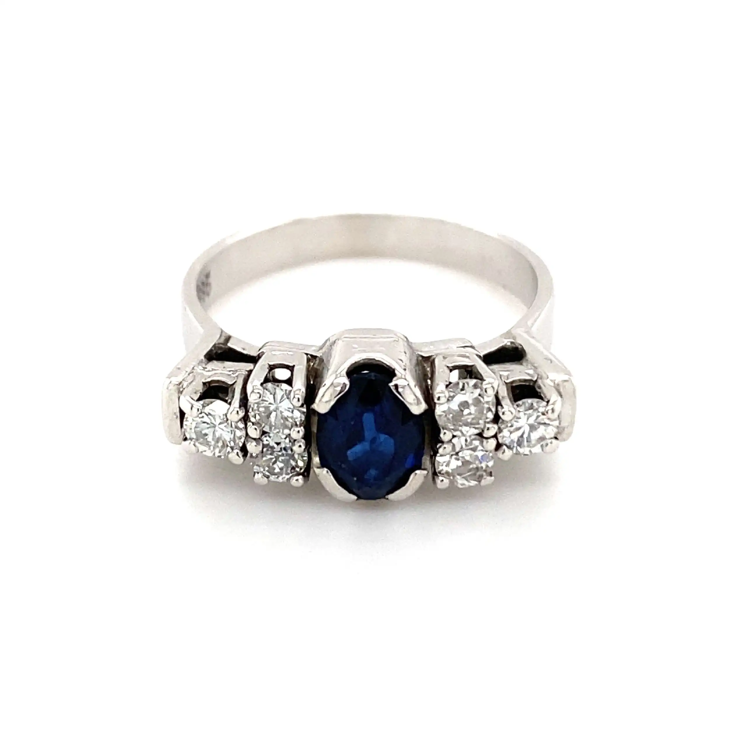 Ring Weißgold mit Saphir & Brillanten