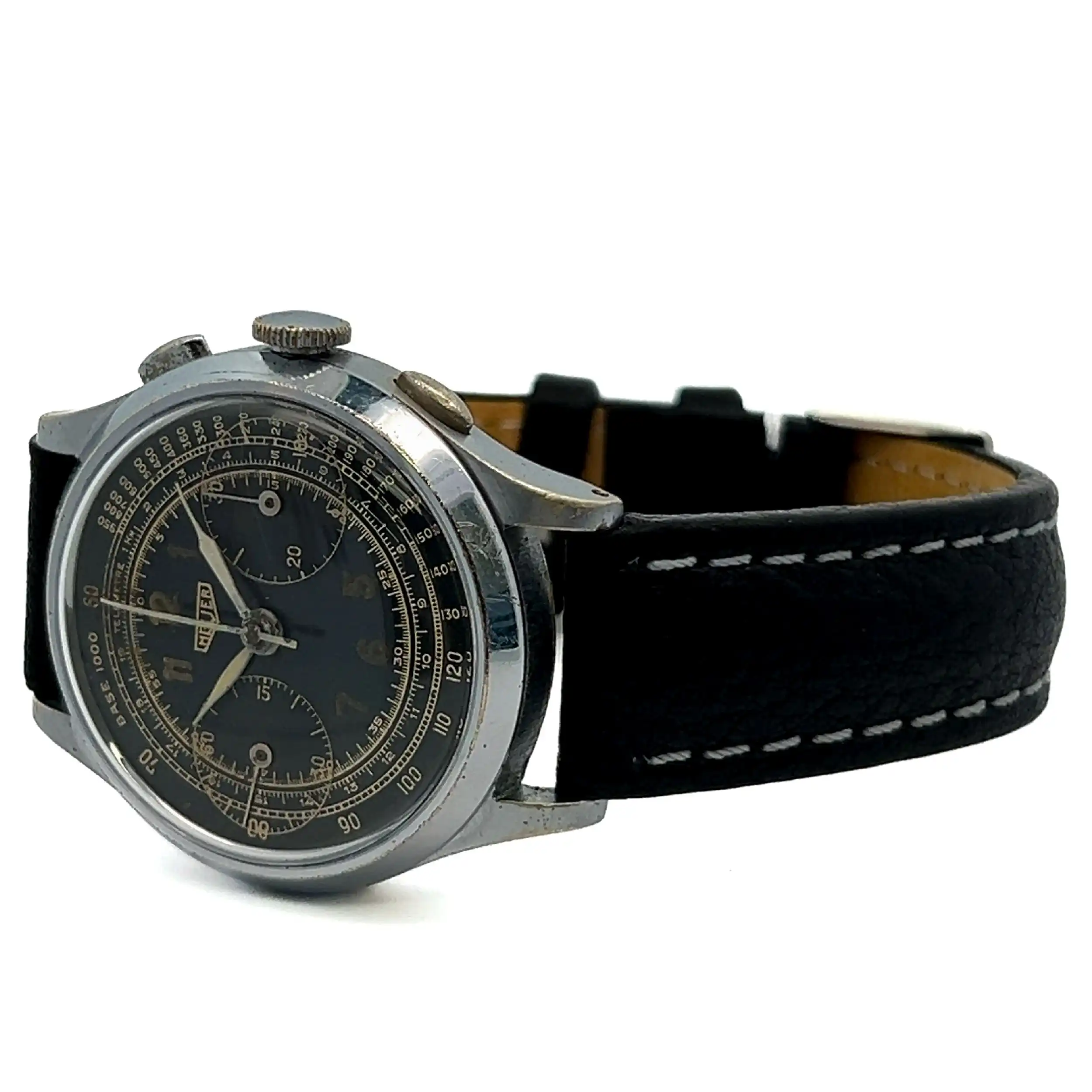 Herrenuhr Heuer Vintage Chronograph Big Eye Valjoux 22 Werk