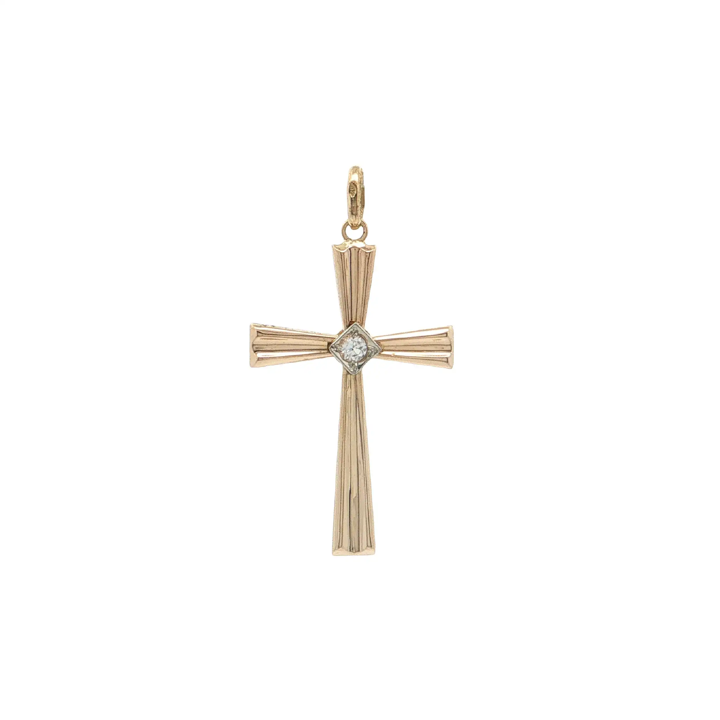 Kreuzanhänger Bicolor mit Zirkonia Kreuzanhänger Bicolor mit Zirkonia