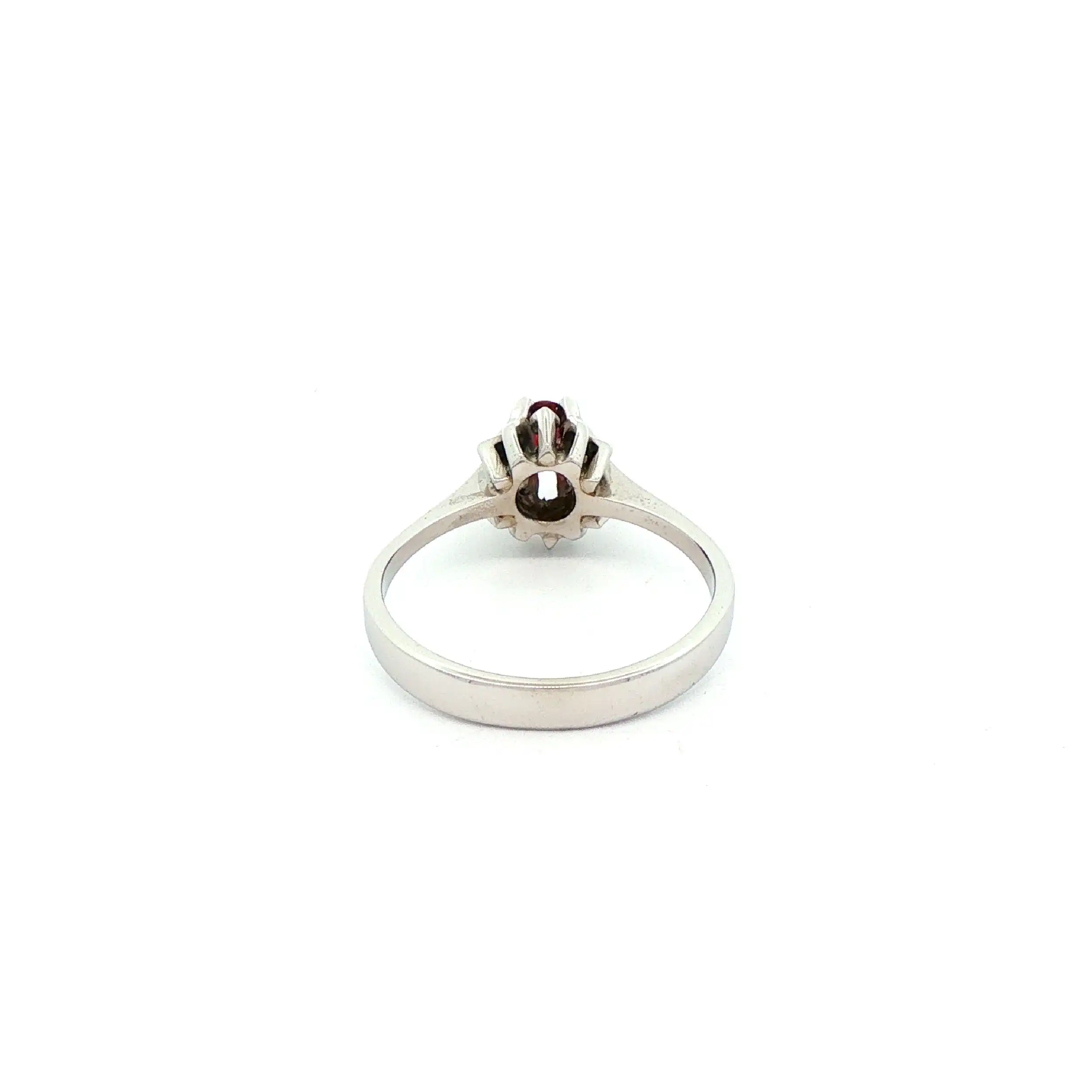 Ring Weißgold mit rotem Farbstein Ring Weißgold mit rotem Farbstein