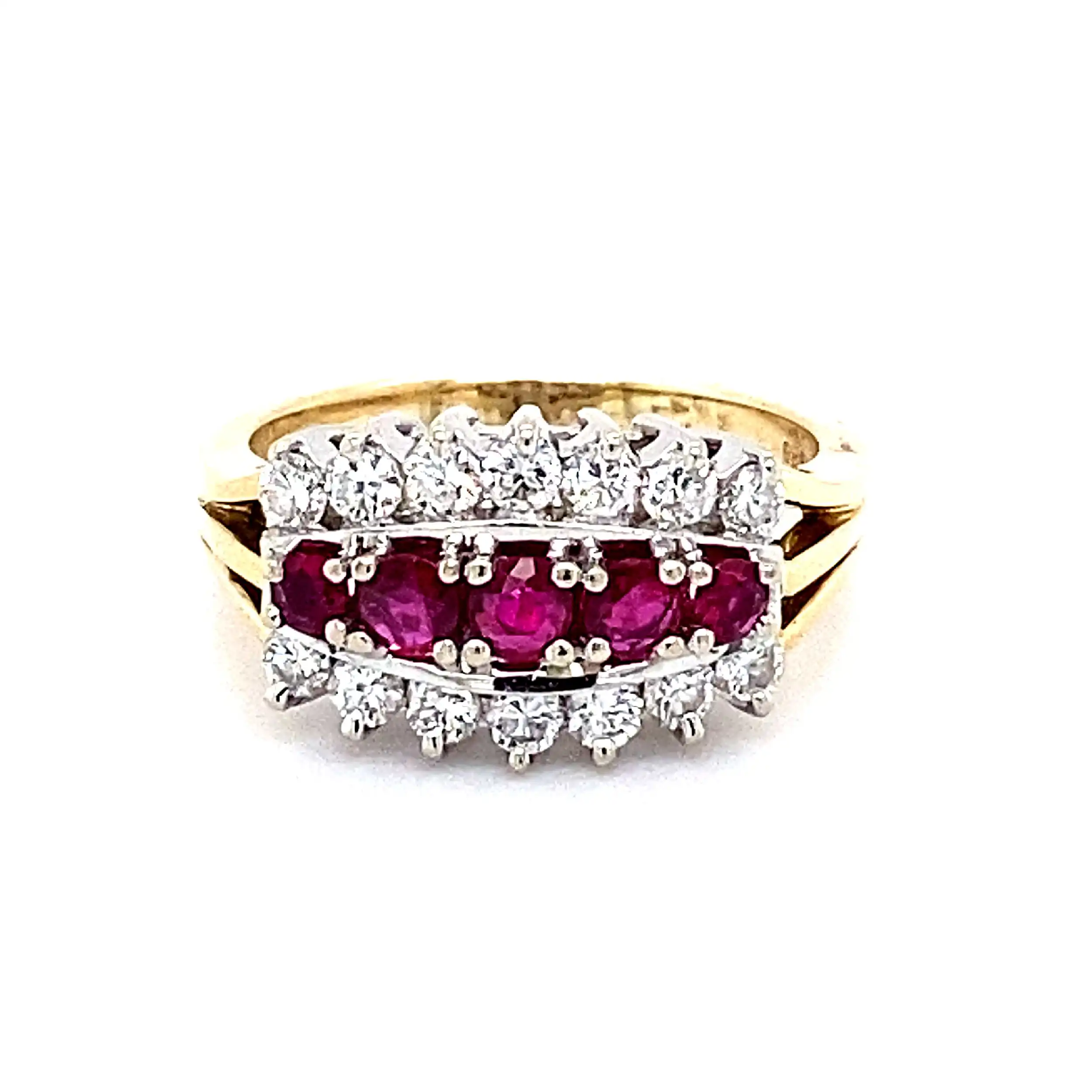 Ring Bicolor mit Rubinen und Brillanten Ring Bicolor mit Rubinen und Brillanten