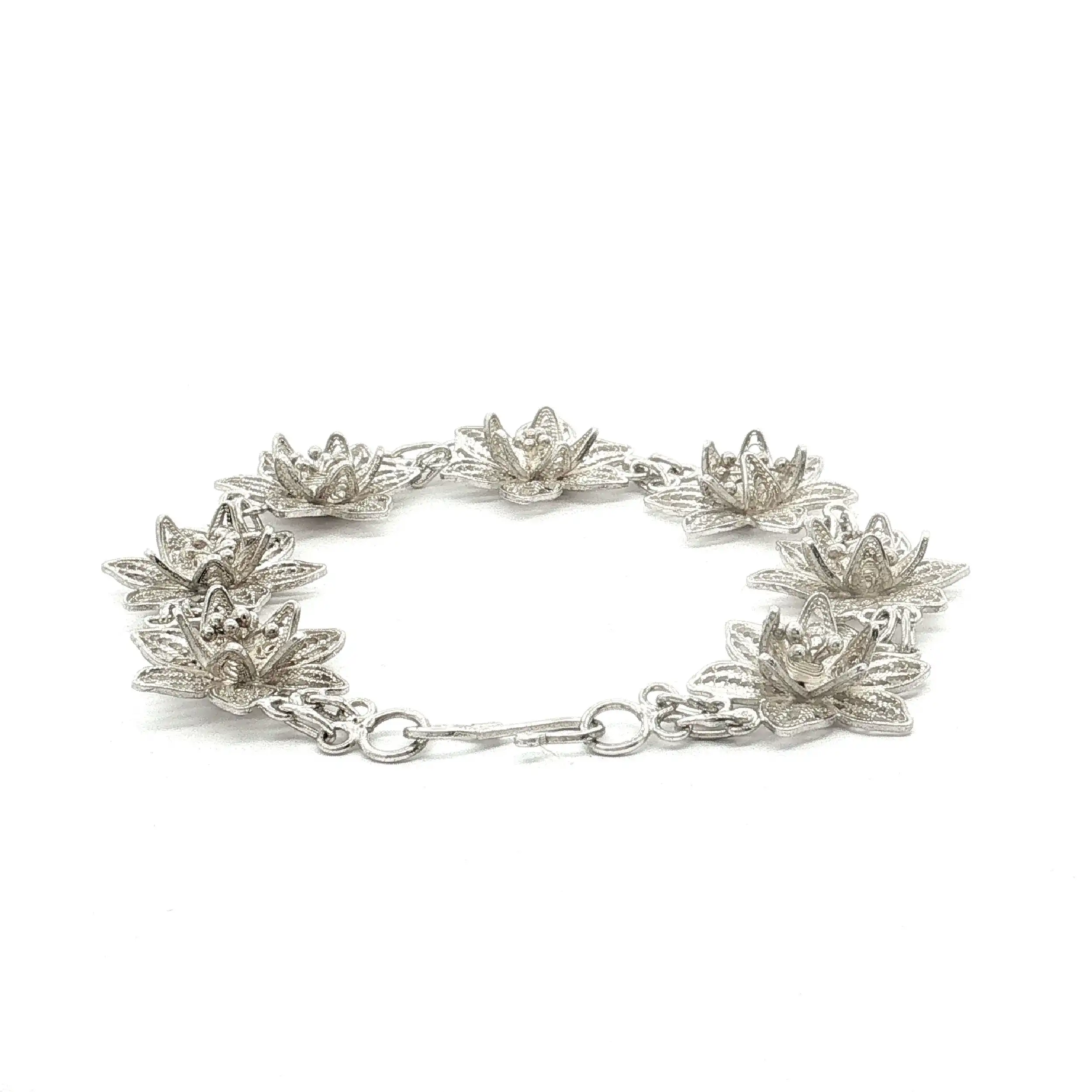 Armband silber mit Blumen