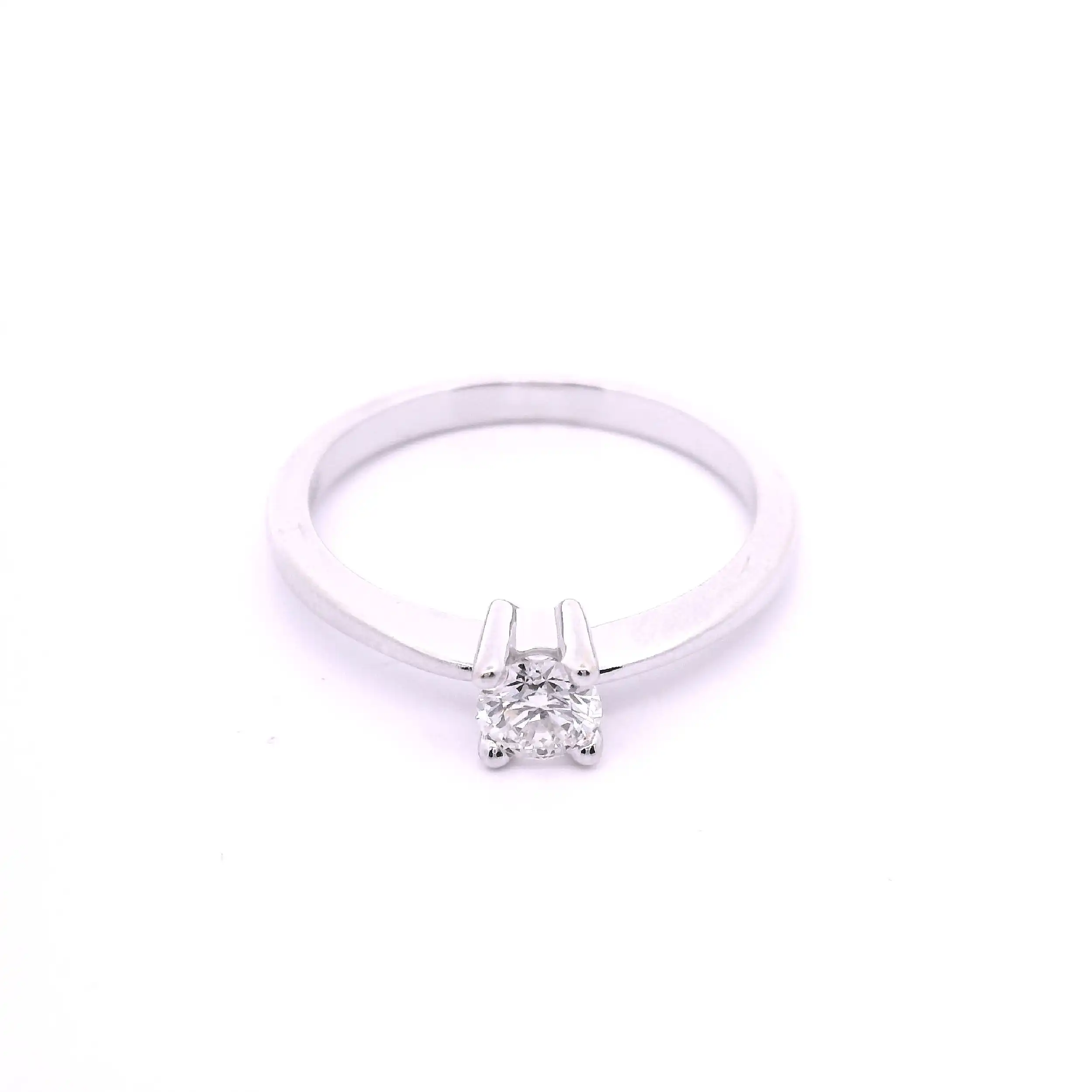 Ring Weißgold mit Brillant Christ, graviert mit 0,25ct W/SI Ring Weißgold mit Brillant Christ, graviert mit 0,25ct W/SI