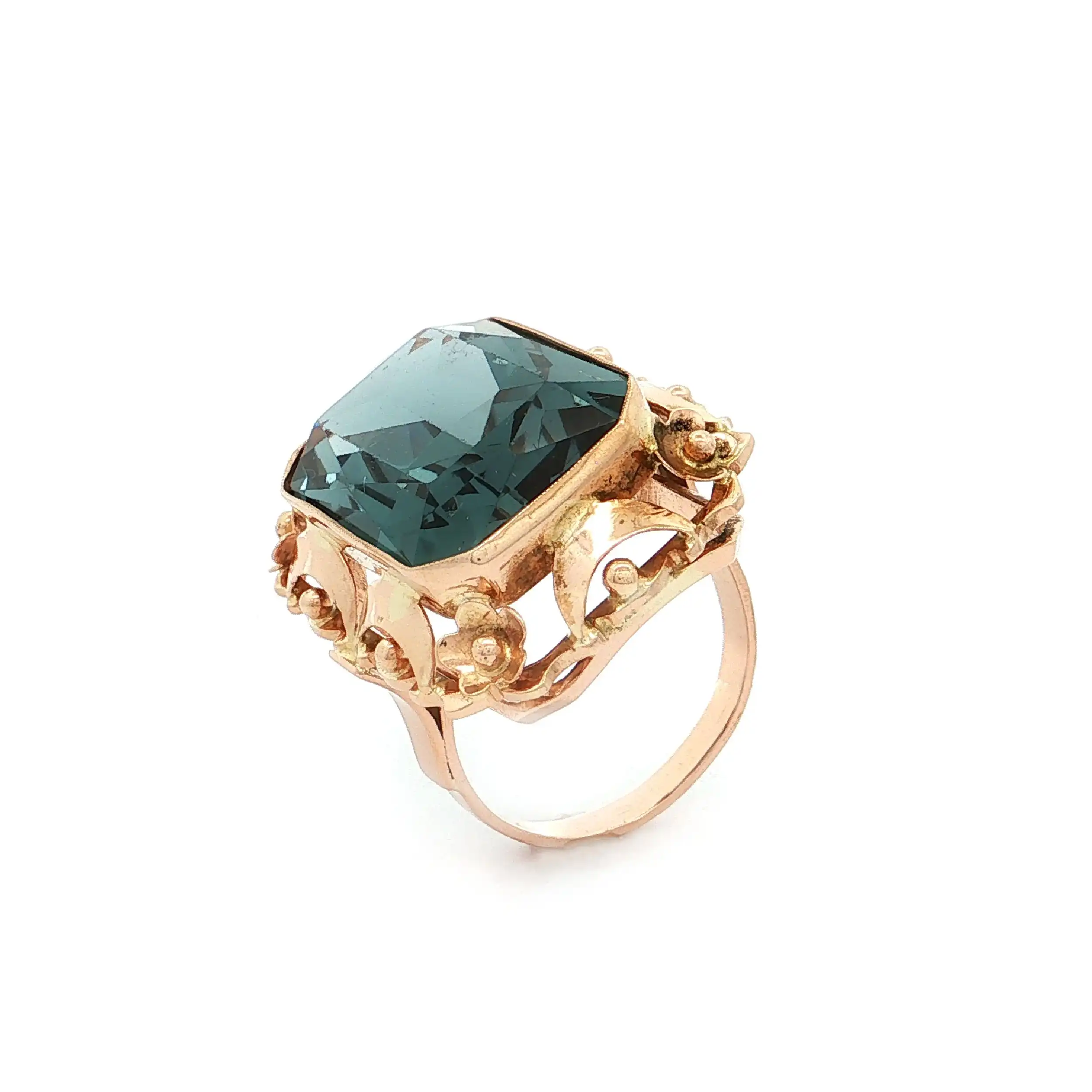 Ring Gelbgold mit synthetischem Spinell
