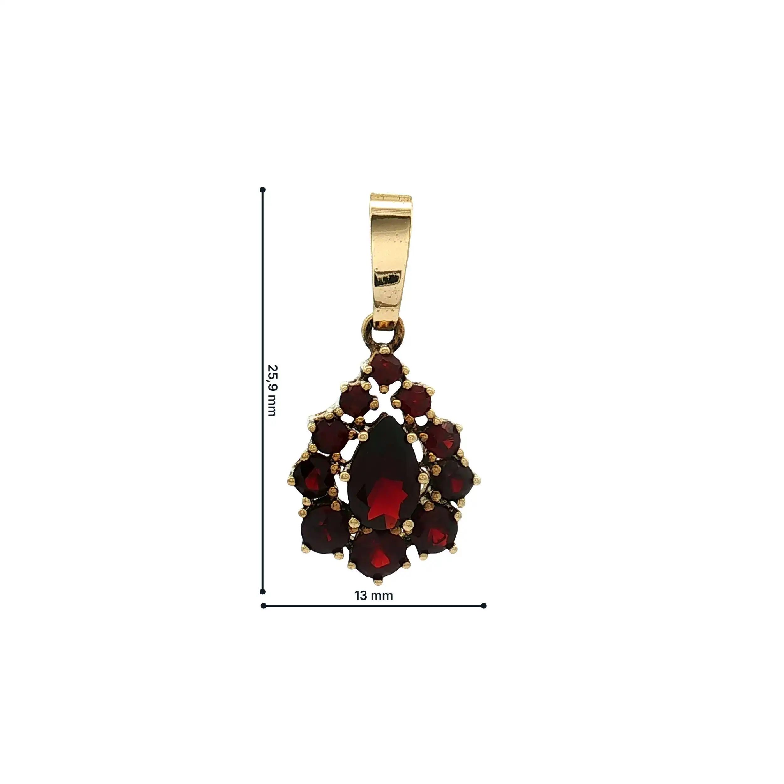 Anhänger Gelbgold mit Granat