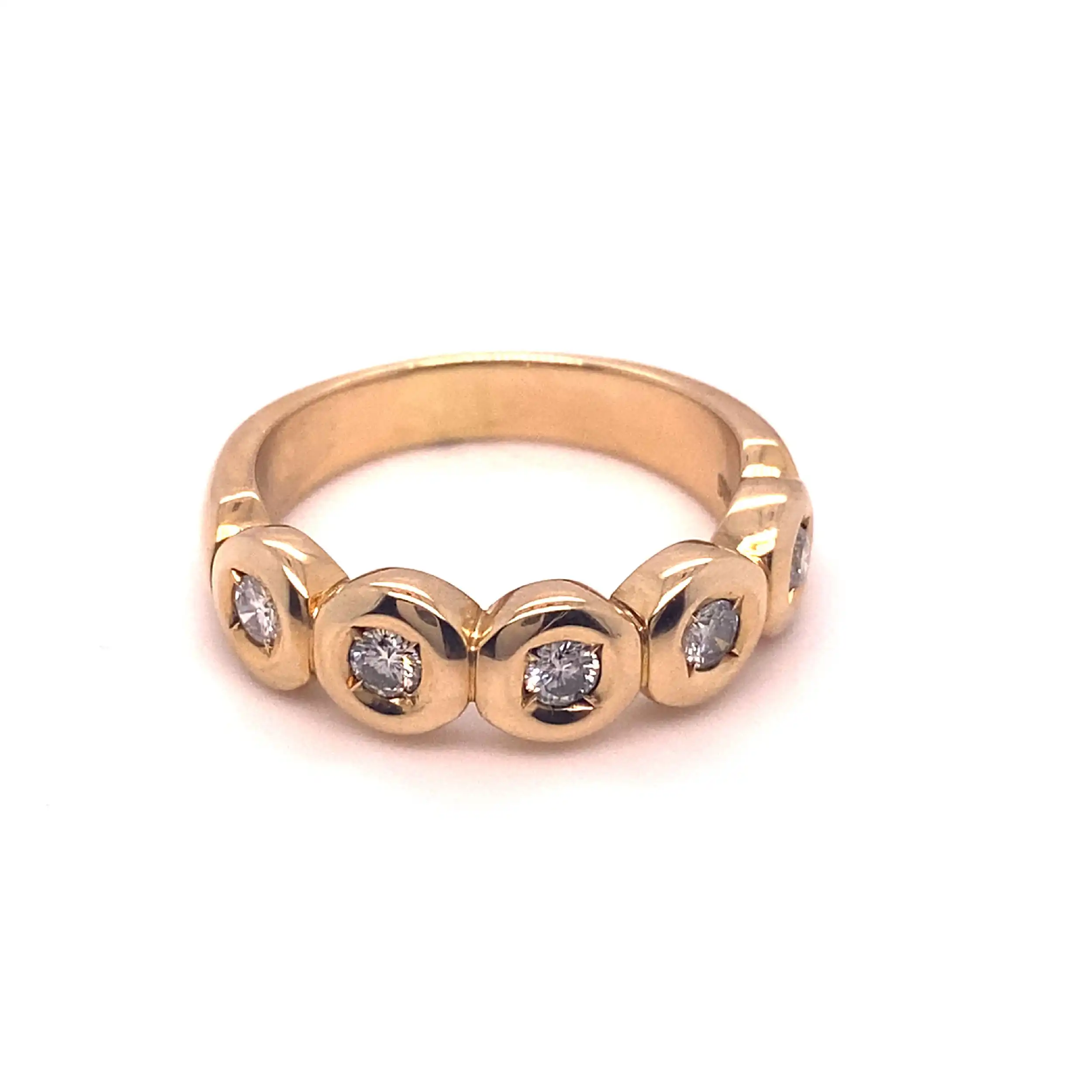 Ring Gelbgold Halbmemoriering mit Brillanten Ring Gelbgold Halbmemoriering mit Brillanten