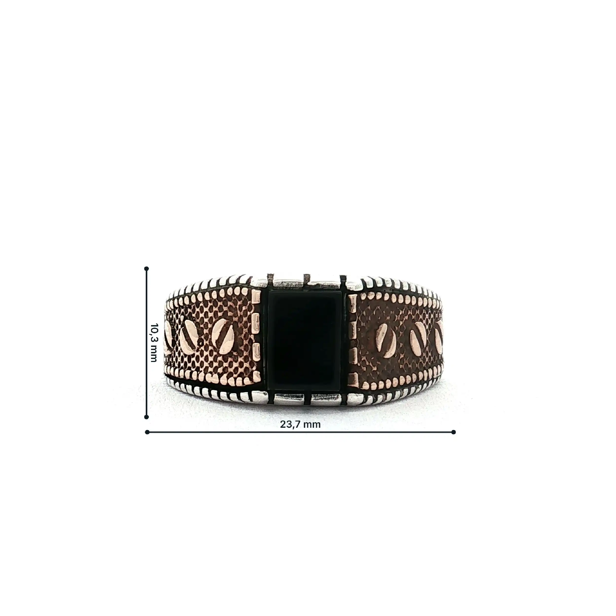 Herrenring Silber teilvergoldet mit Onyx Herrenring Silber teilvergoldet mit Onyx