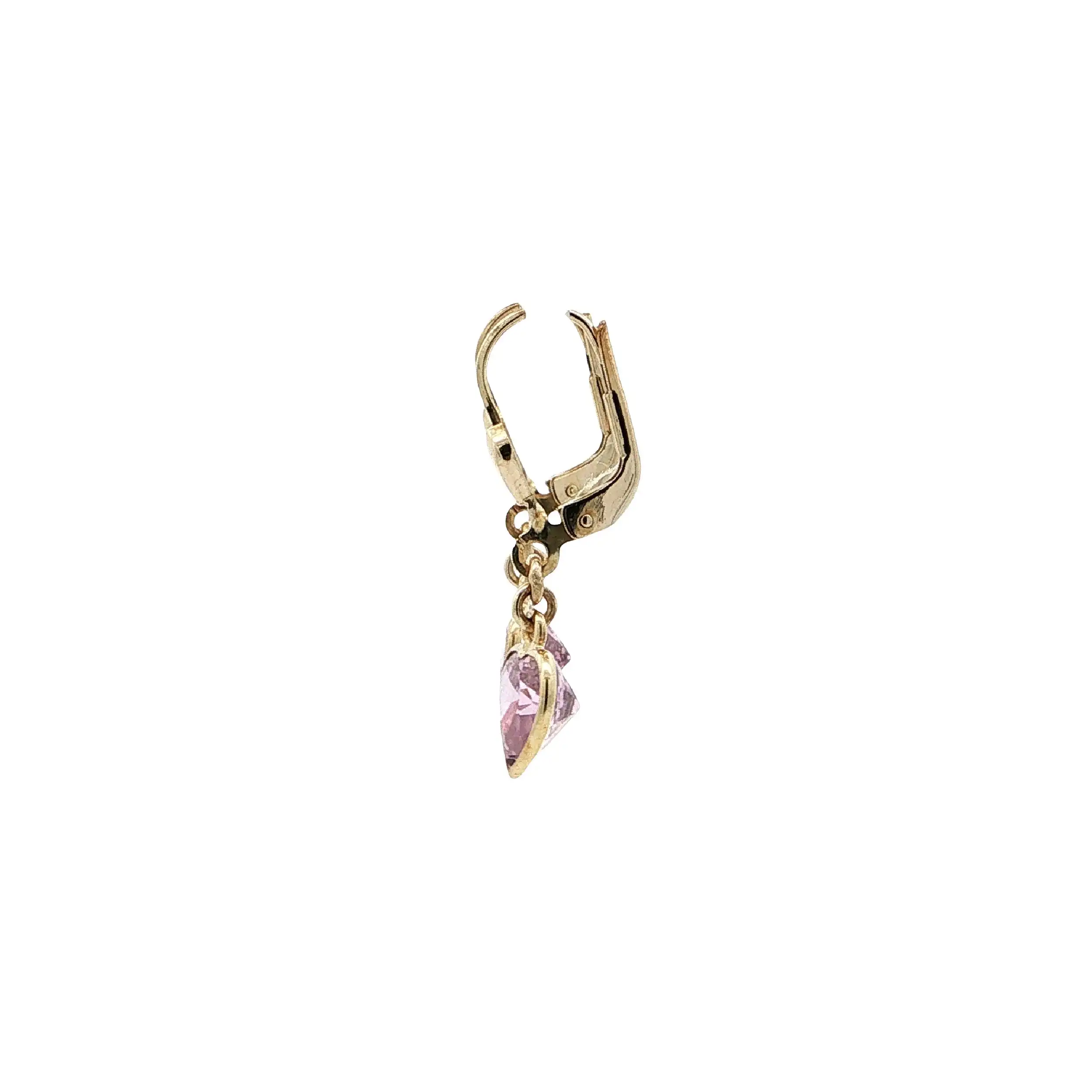 Ohrhänger Gelbgold "Herz" mit rosa Farbstein Ohrhänger Gelbgold "Herz" mit rosa Farbstein