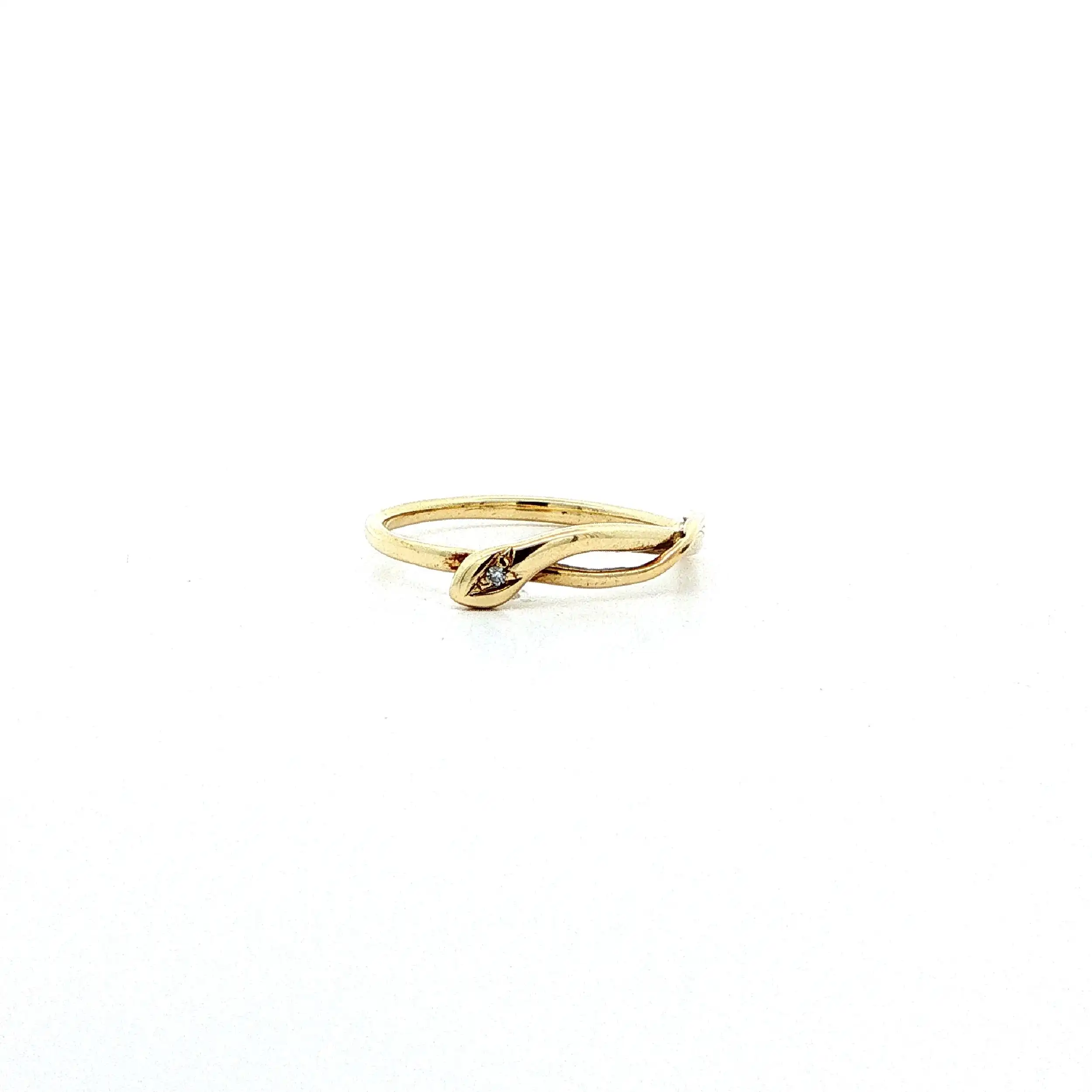 Schlangenring Gelbgold mit Diamant