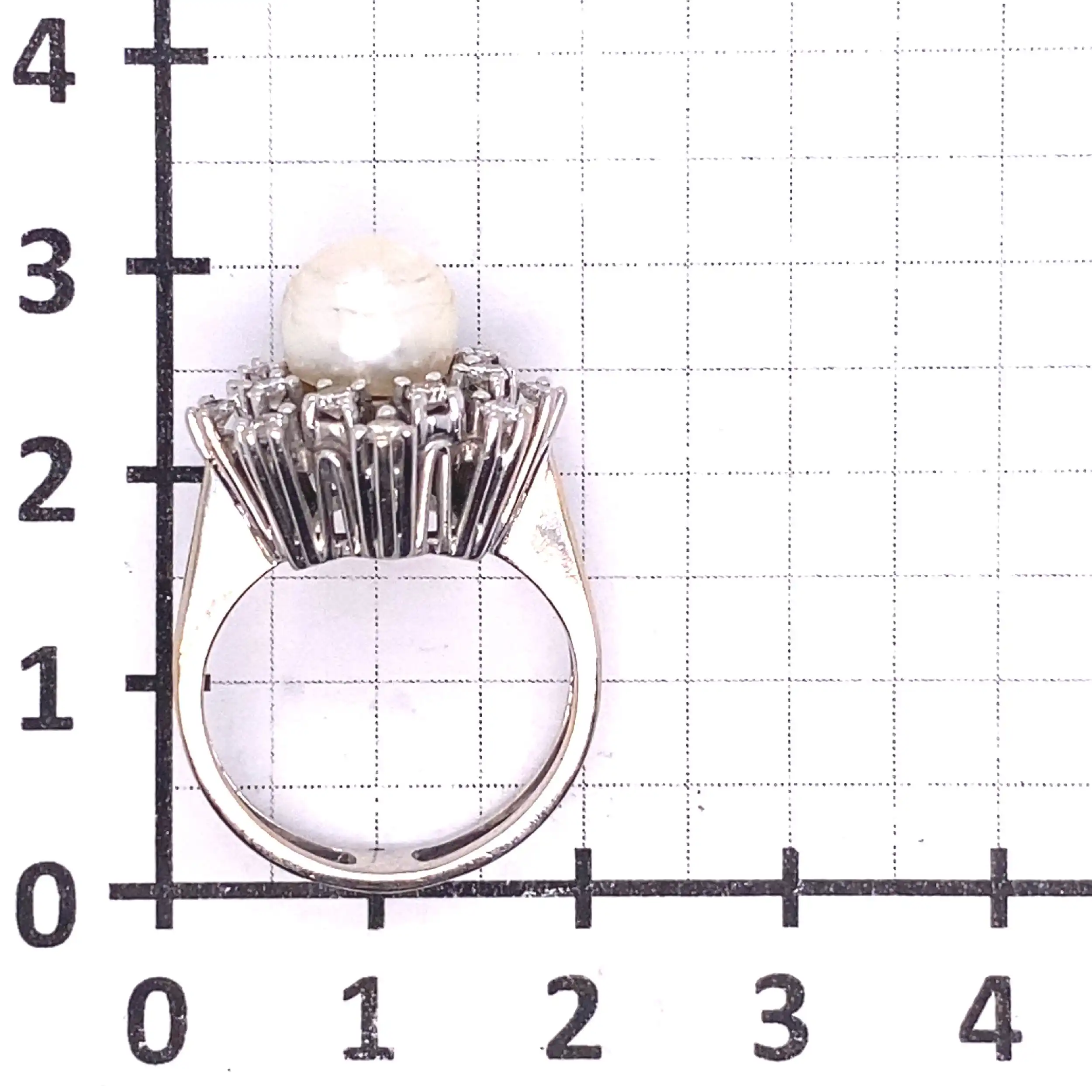Ring Weißgold mit Perle und Brillanten Ring Weißgold mit Perle und Brillanten