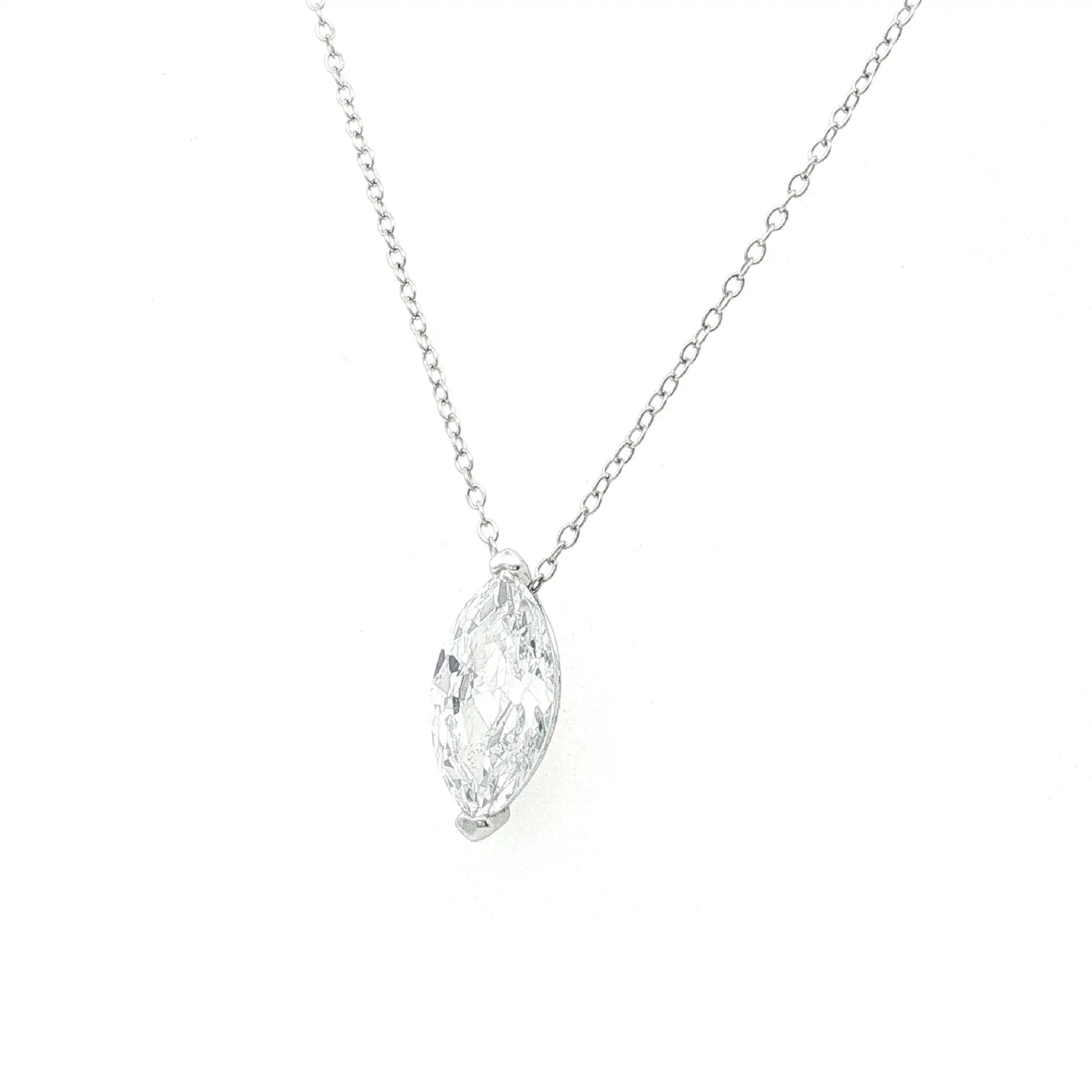 Ankercollier Silber mit Navettezirkonia