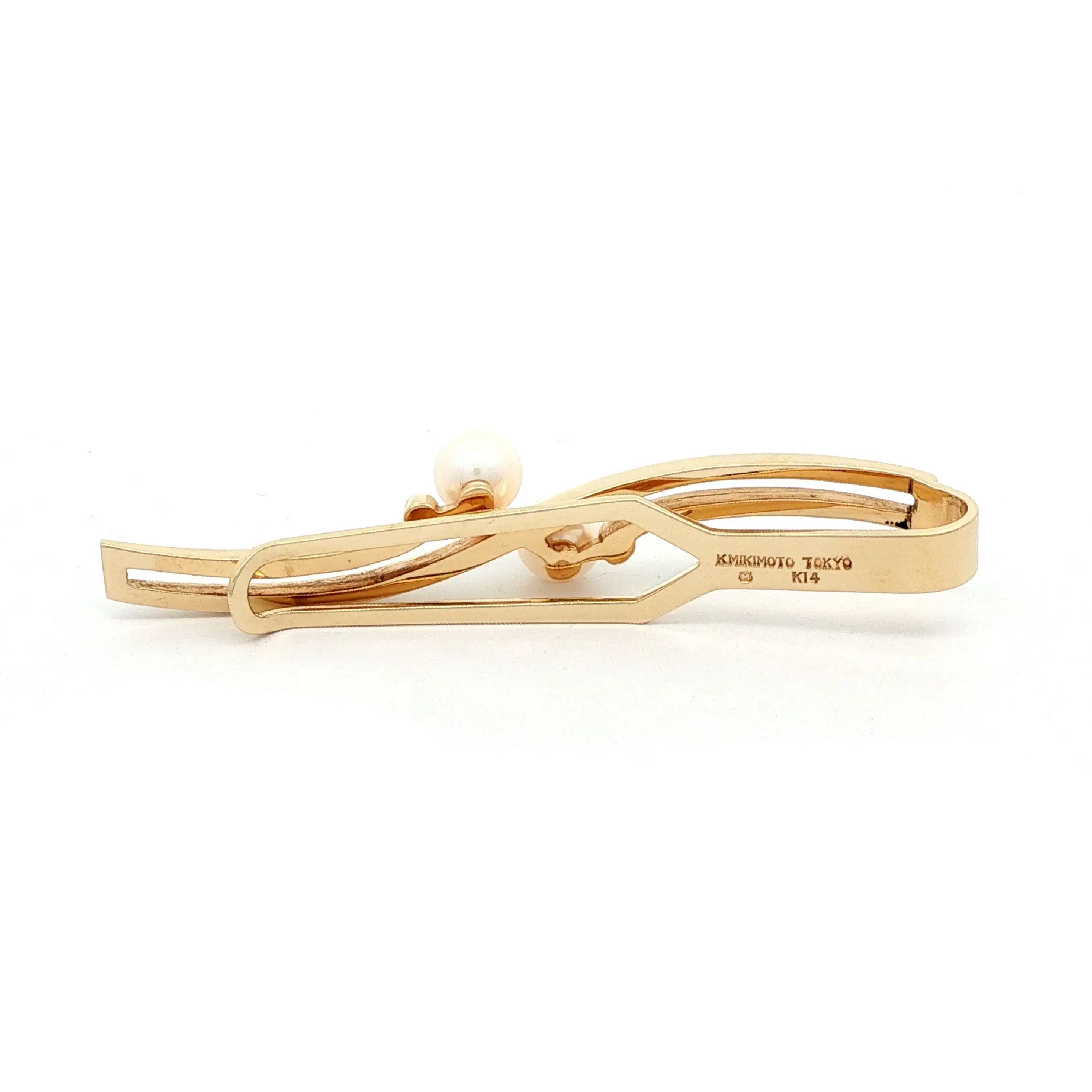 Krawattenklammer Gelbgold mit Perlen K.Mikimoto Tokyo Krawattenklammer Gelbgold mit Perlen K.Mikimoto Tokyo