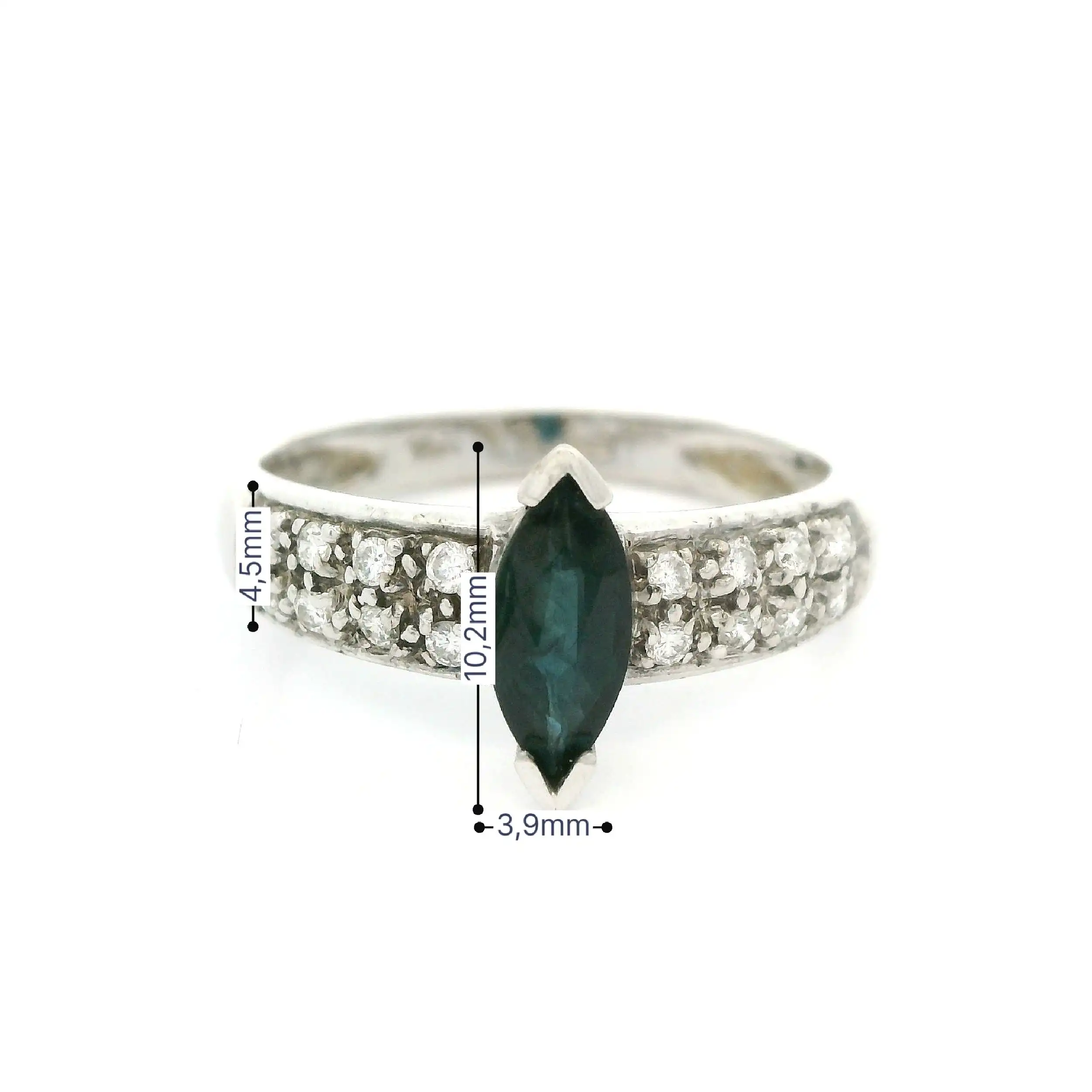 Ring Weißgold mit Brillanten und Saphir Ring Weißgold mit Brillanten und Saphir