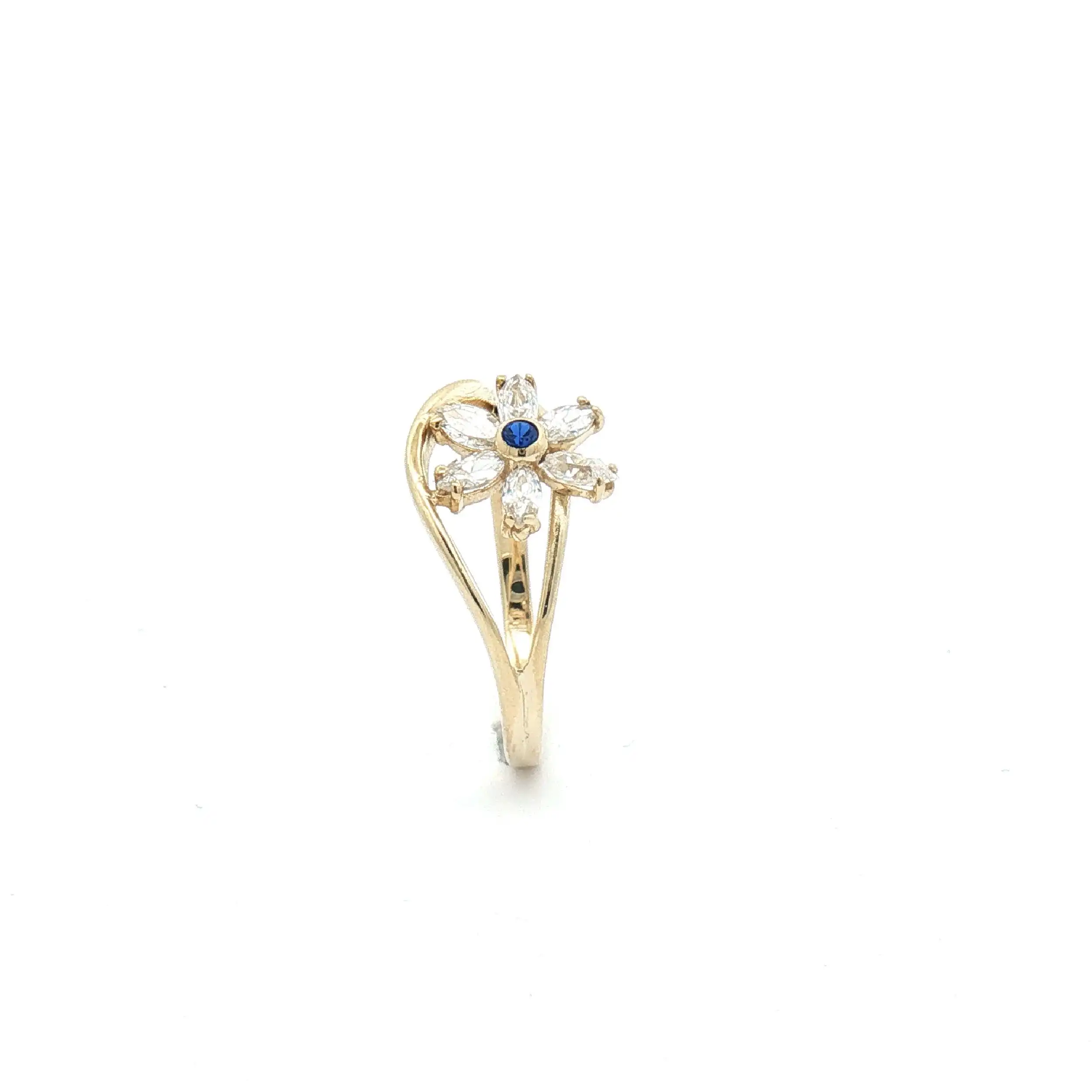 Ring Gelbgold mit Zirkonia Blume