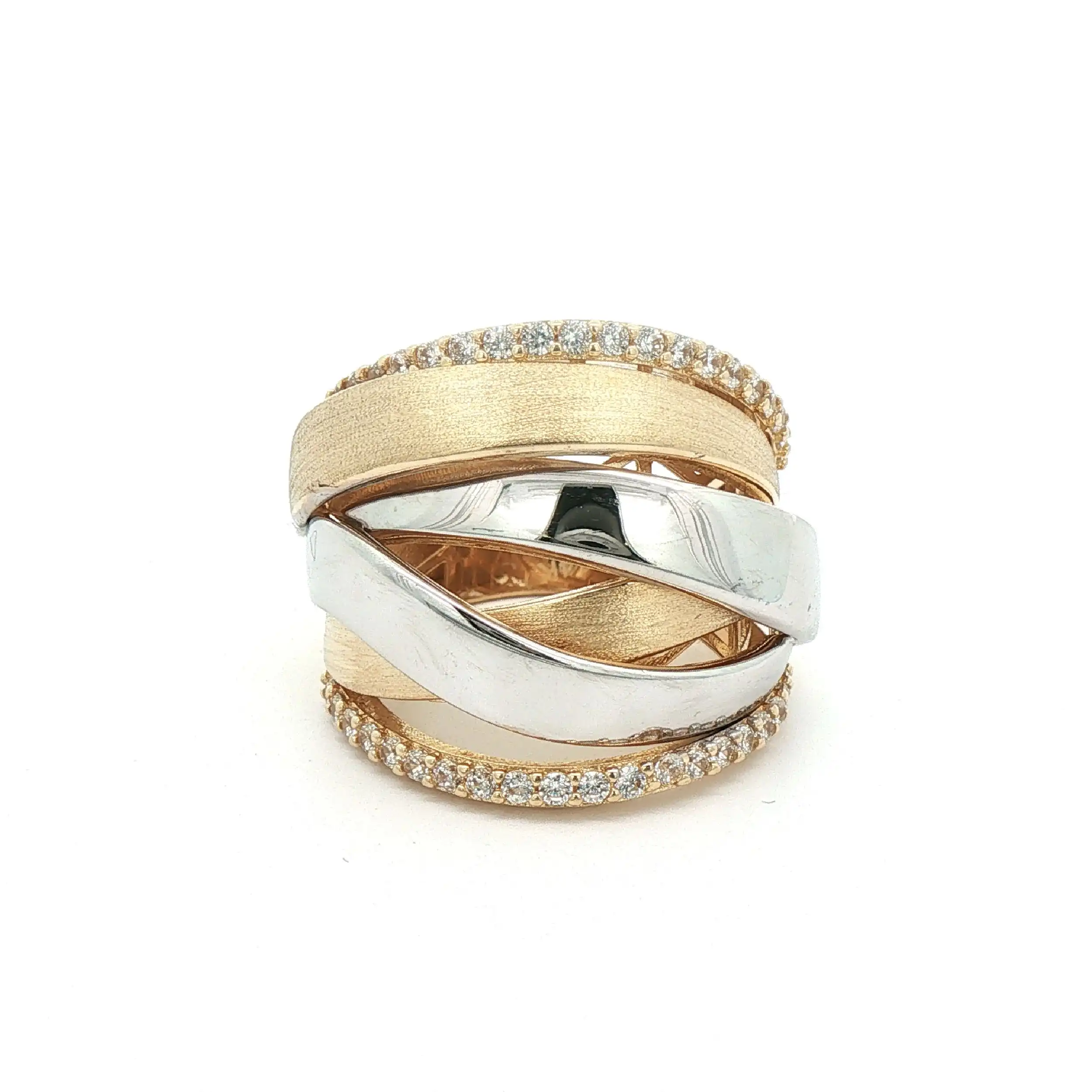 Ring Bicolor mit Zirkonia Ring Bicolor mit Zirkonia