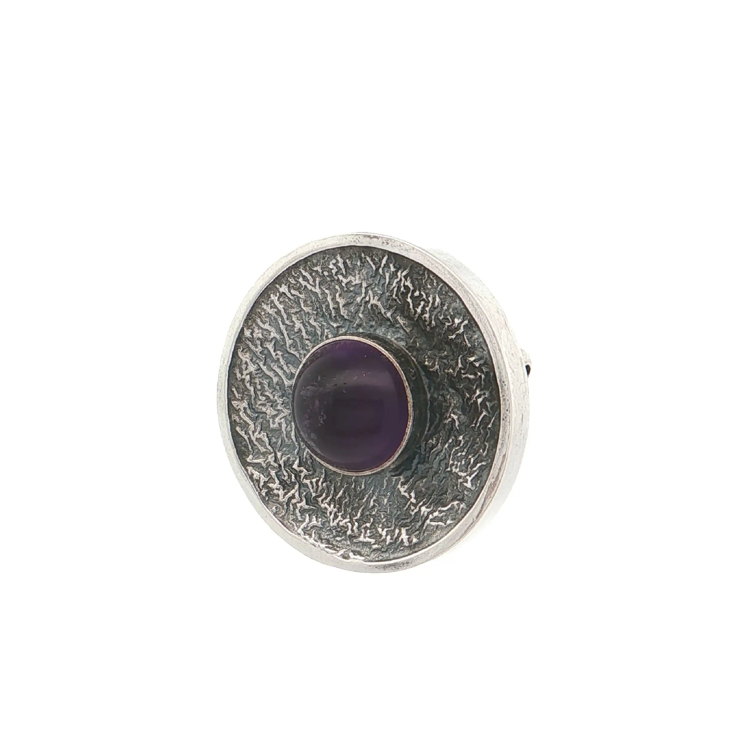 Brosche Silber mit Amethyst Cabochon