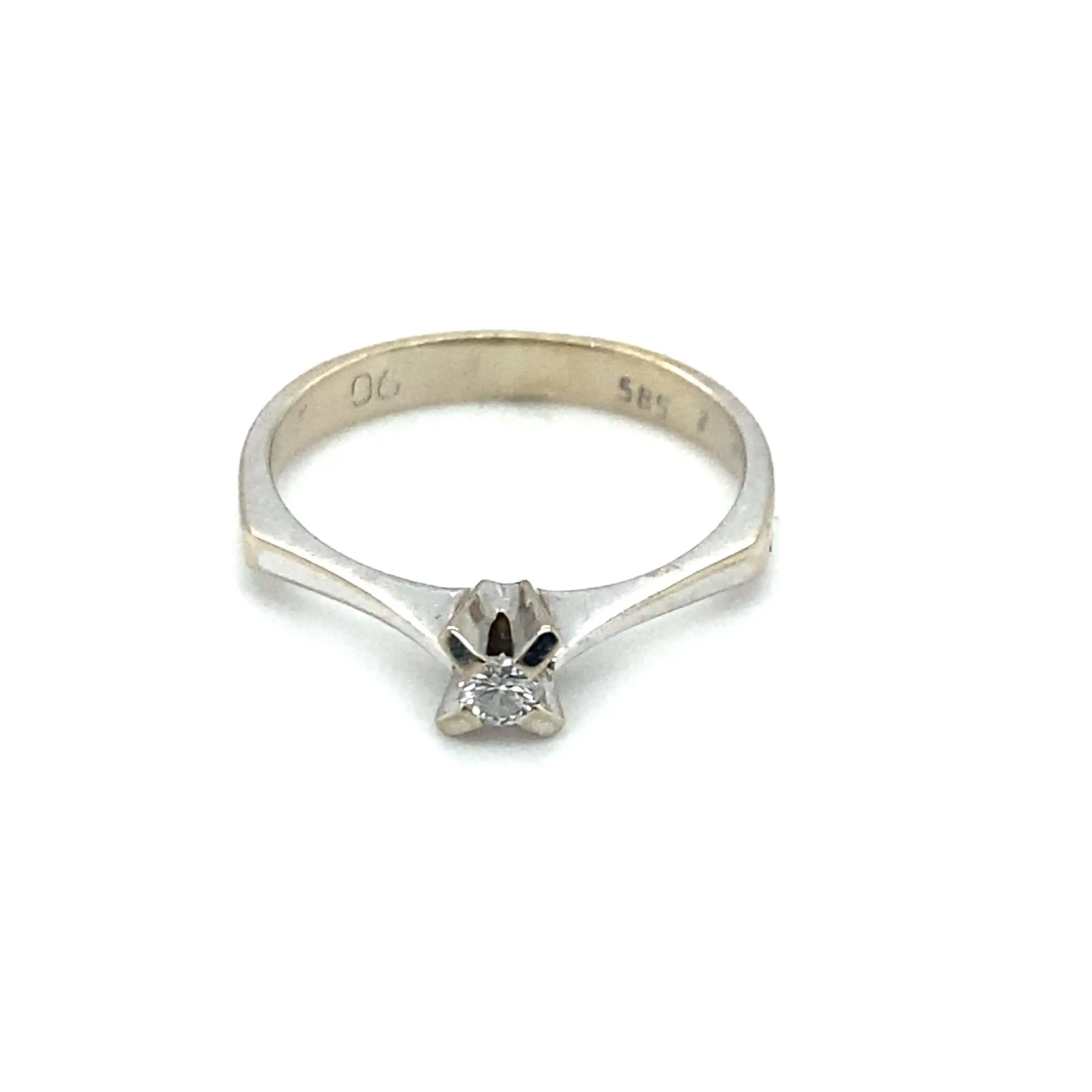 Ring Weißgold mit Brillant, graviert 0,06ct.
