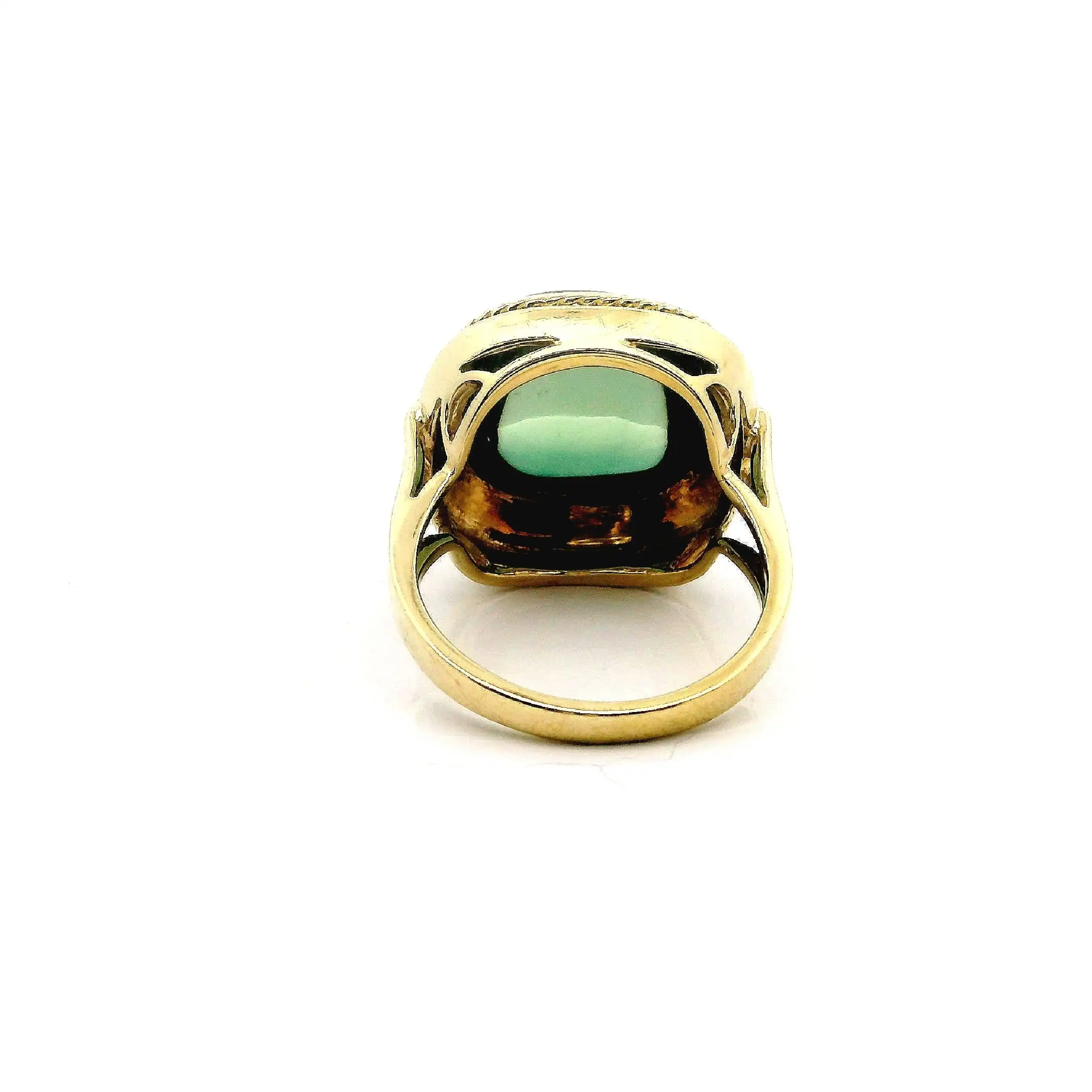 Ring Gelbgold mit grünem Stein