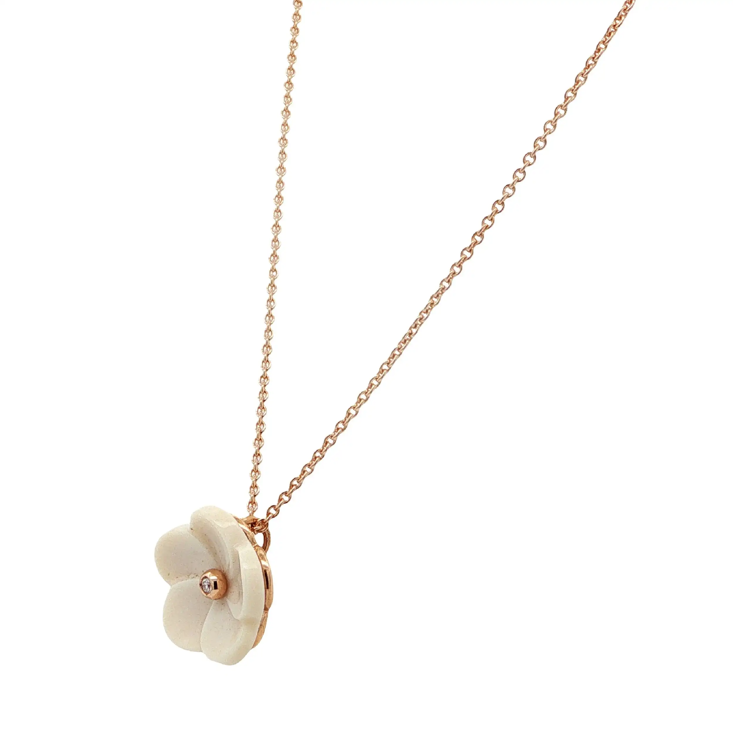 Ankercollier Roségold Meissen "Blossom" Blüte S mit Brillant Ankercollier Roségold Meissen "Blossom" Blüte S mit Brillant