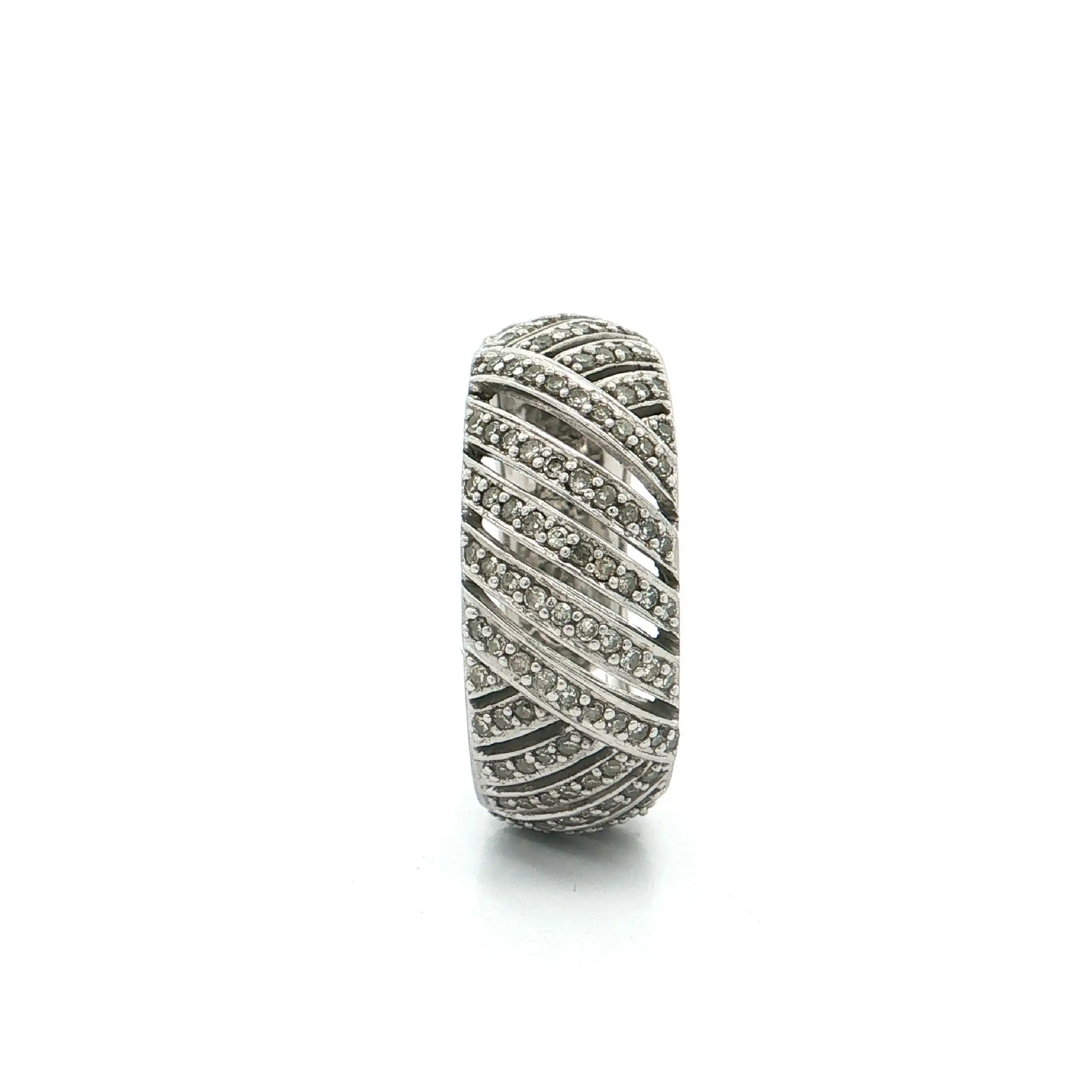 Ring Weißgold mit Diamanten, graviert mit 0,50ct