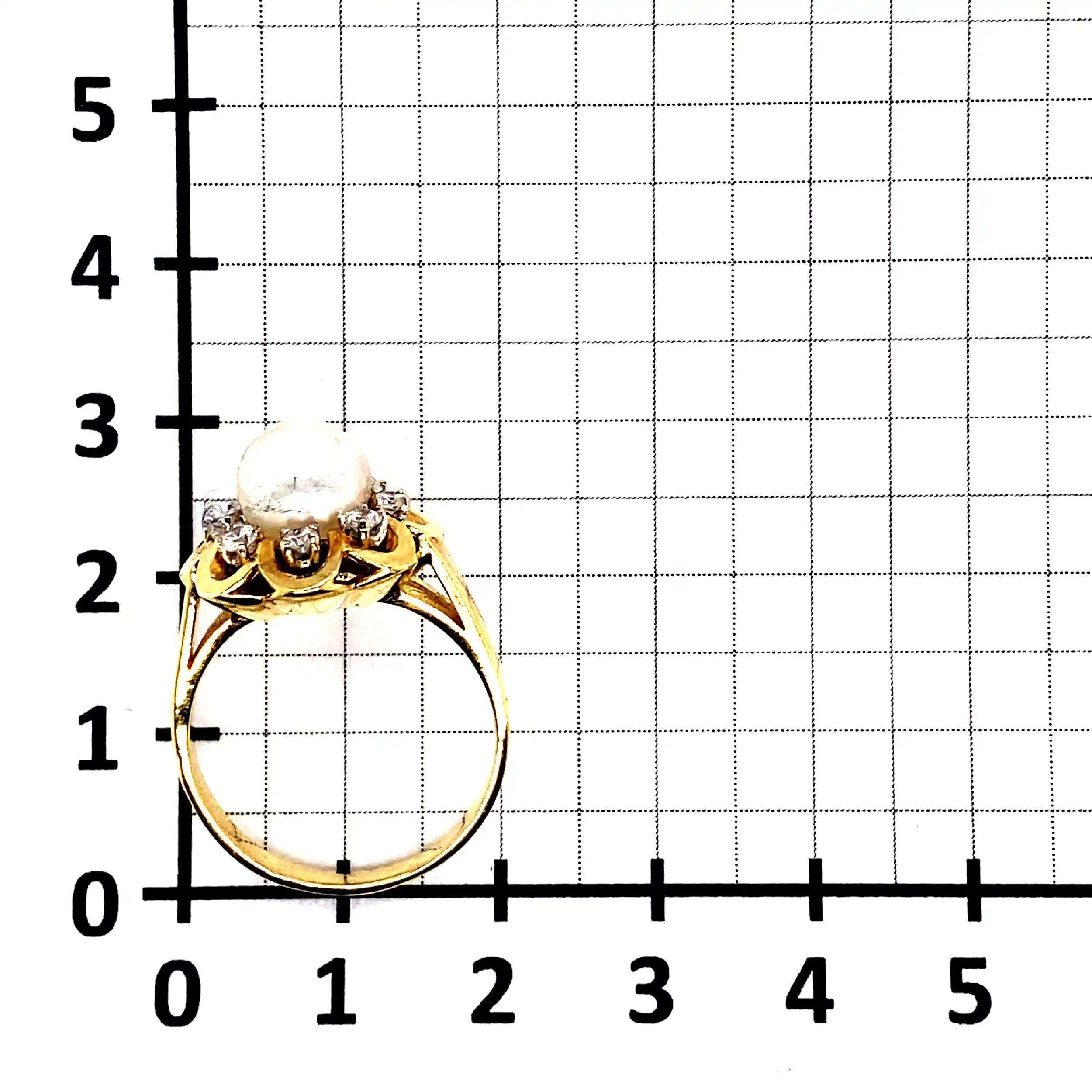 Ring Gelbgold mit Perle und Brillanten