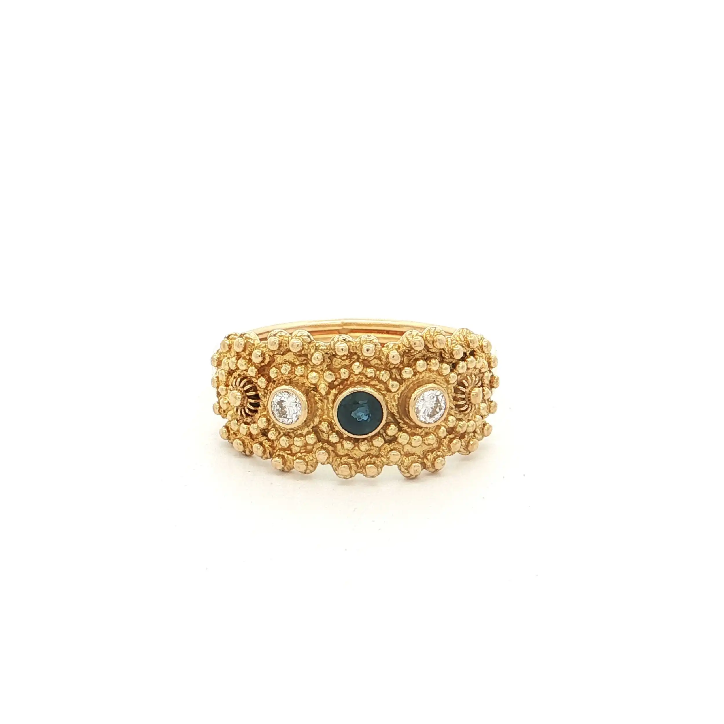 Ring Gelbgold mit Saphir und Brillanten Ring Gelbgold mit Saphir und Brillanten