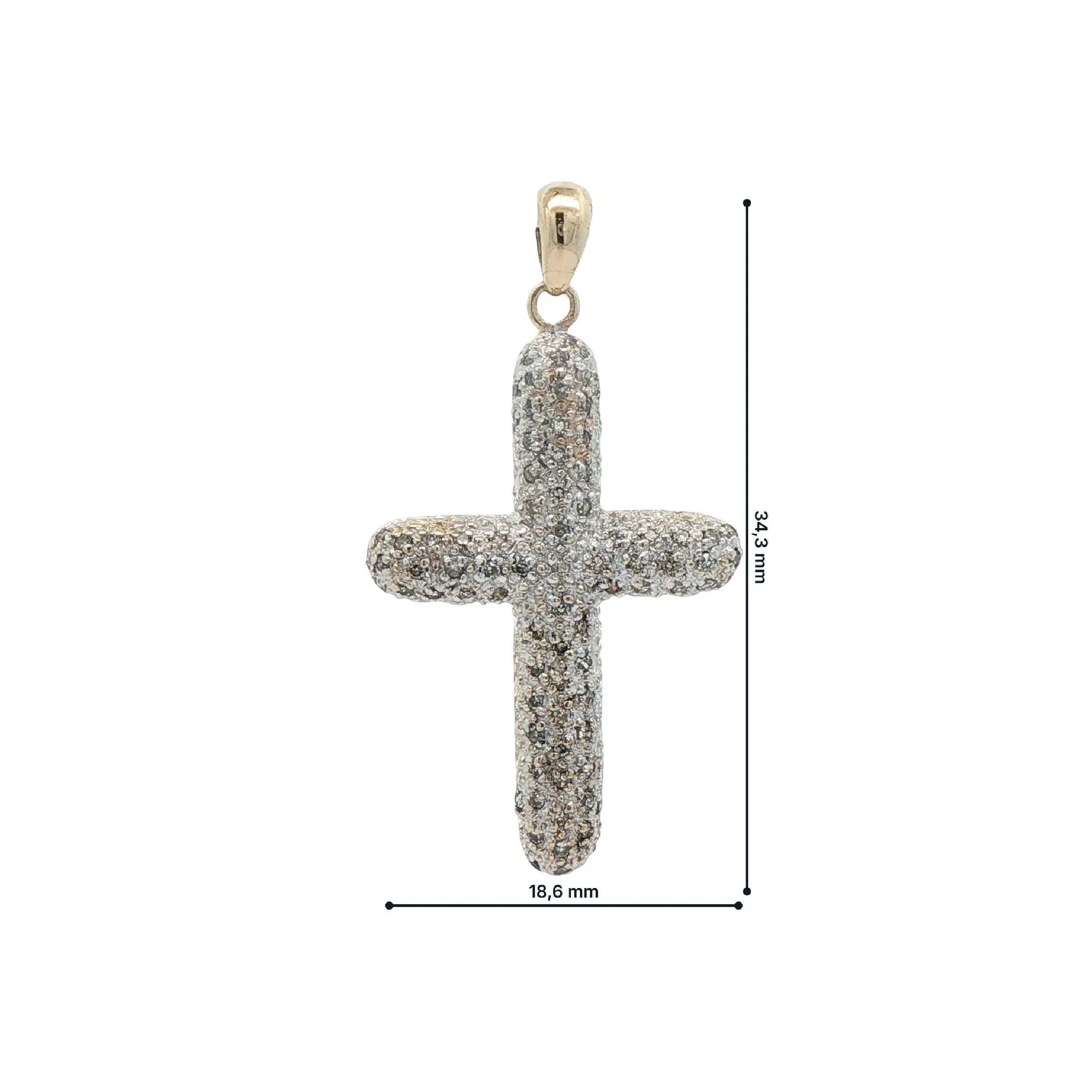 Anhänger Bicolor Kreuz mit Diamanten