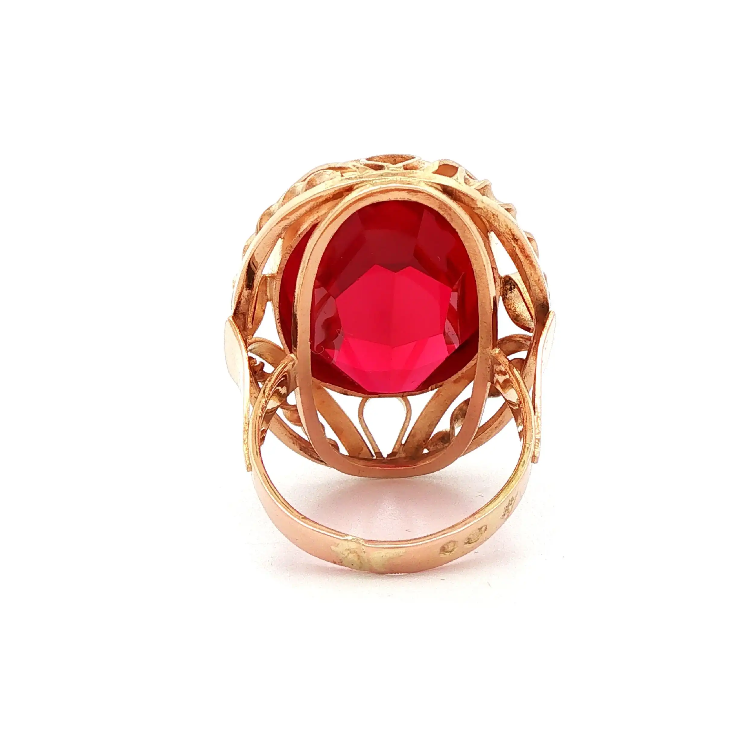 Ring Rotgold mit synthetischem Korund