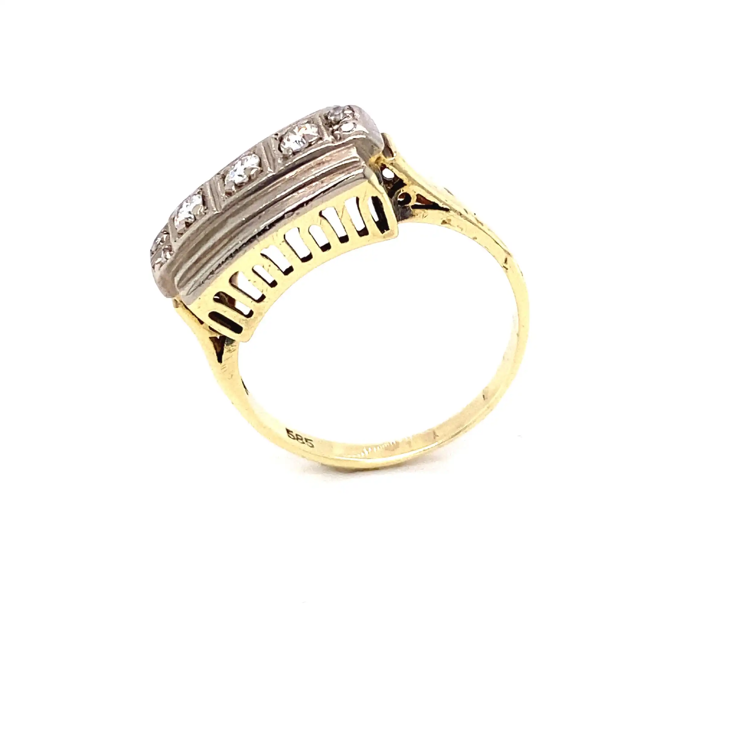 Ring Bicolor mit Brillanten und Diamanten
