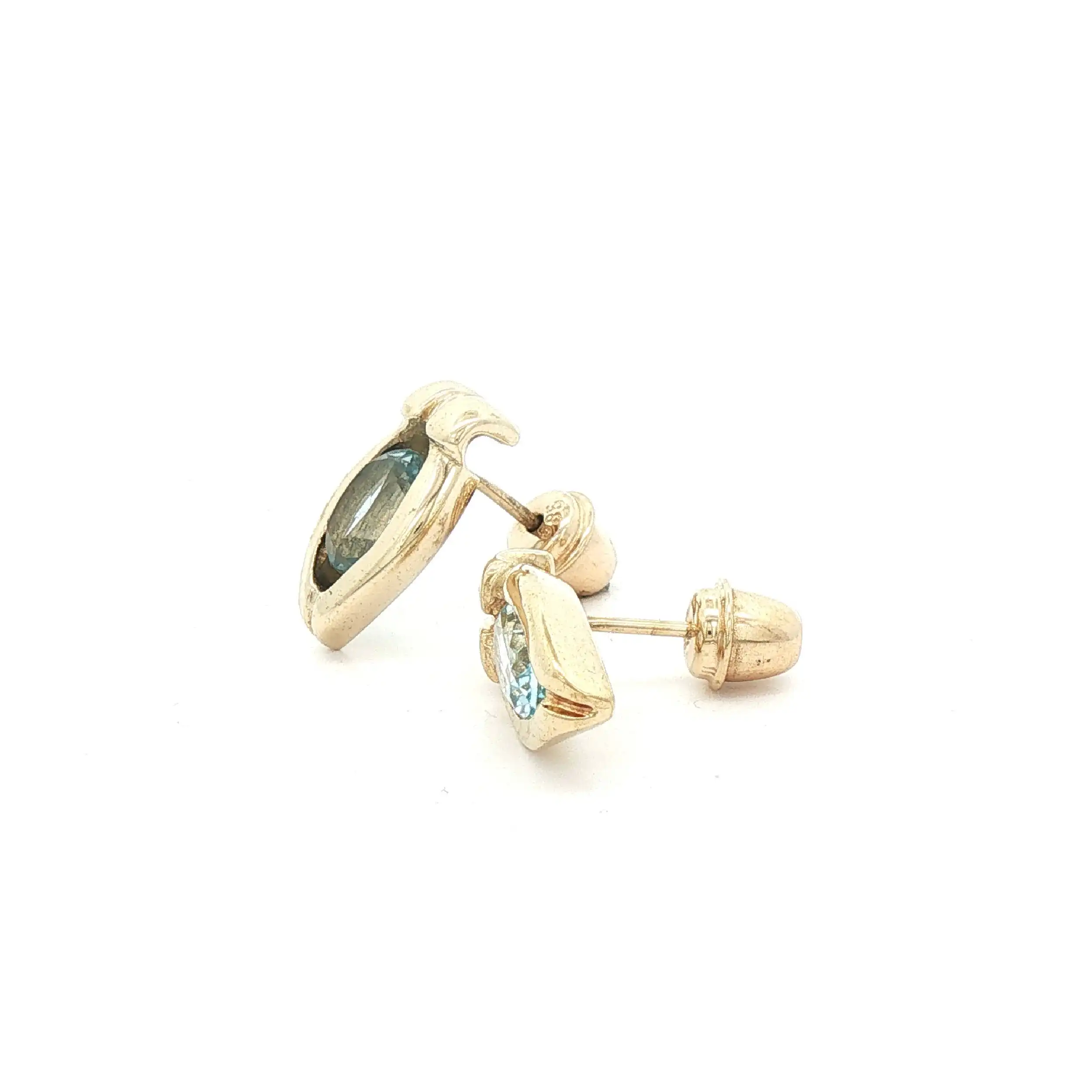 Ohrstecker Gelbgold mit Blau-Topas Ohrstecker Gelbgold mit Blau-Topas