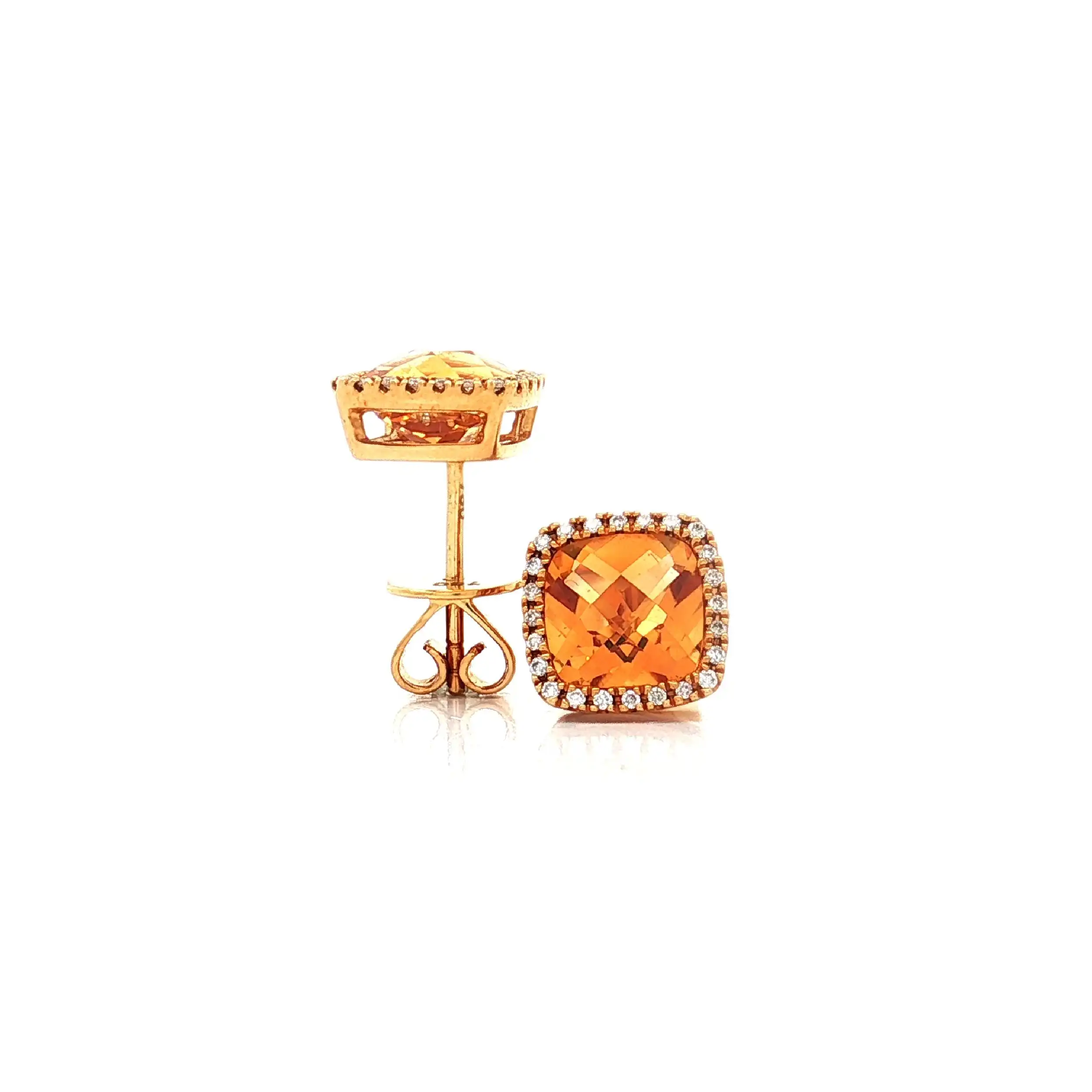 Ohrstecker Gelbgold mit Citrin und Brillanten Ohrstecker Gelbgold mit Citrin und Brillanten