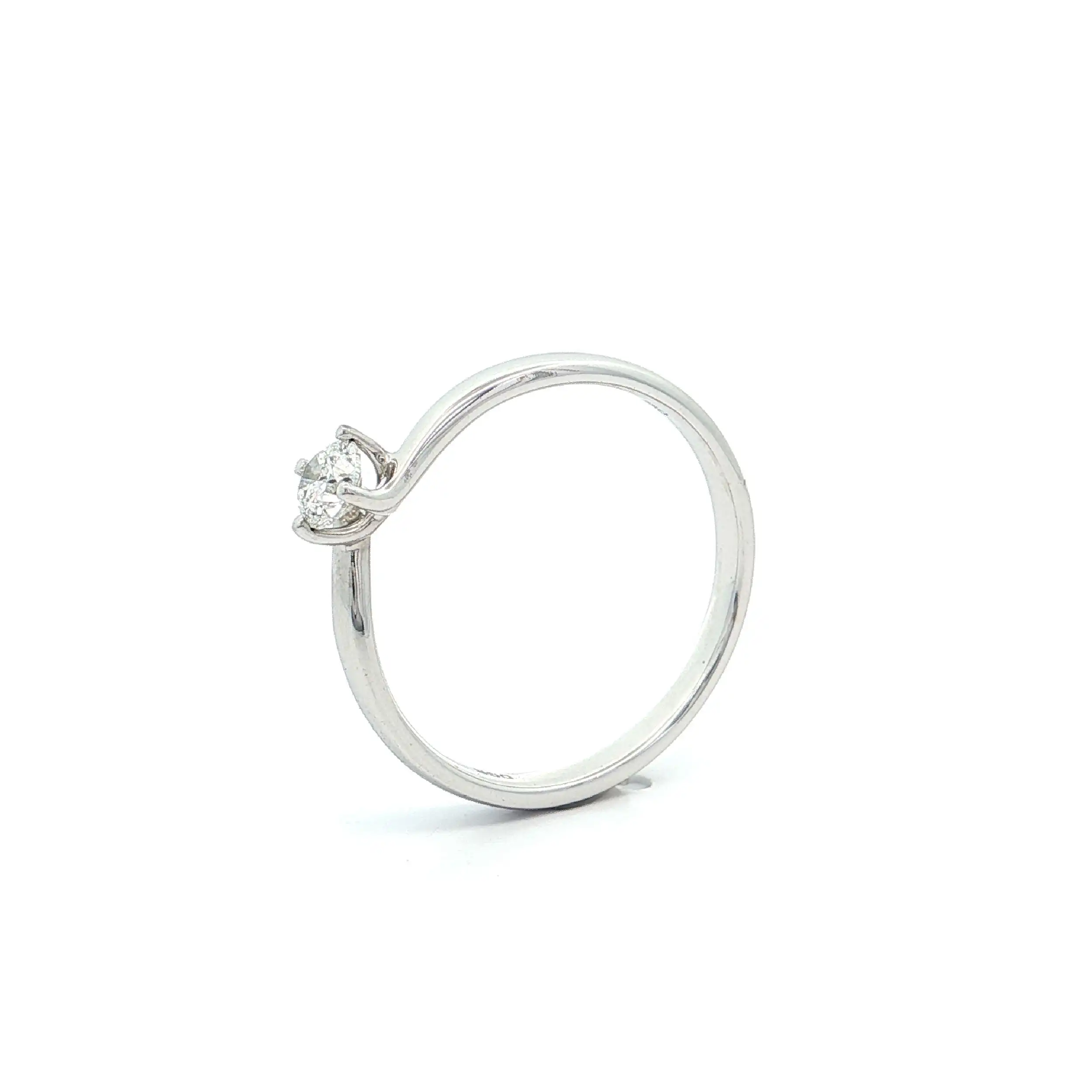 Solitärring Weißgold mit Brillant 0,25ct