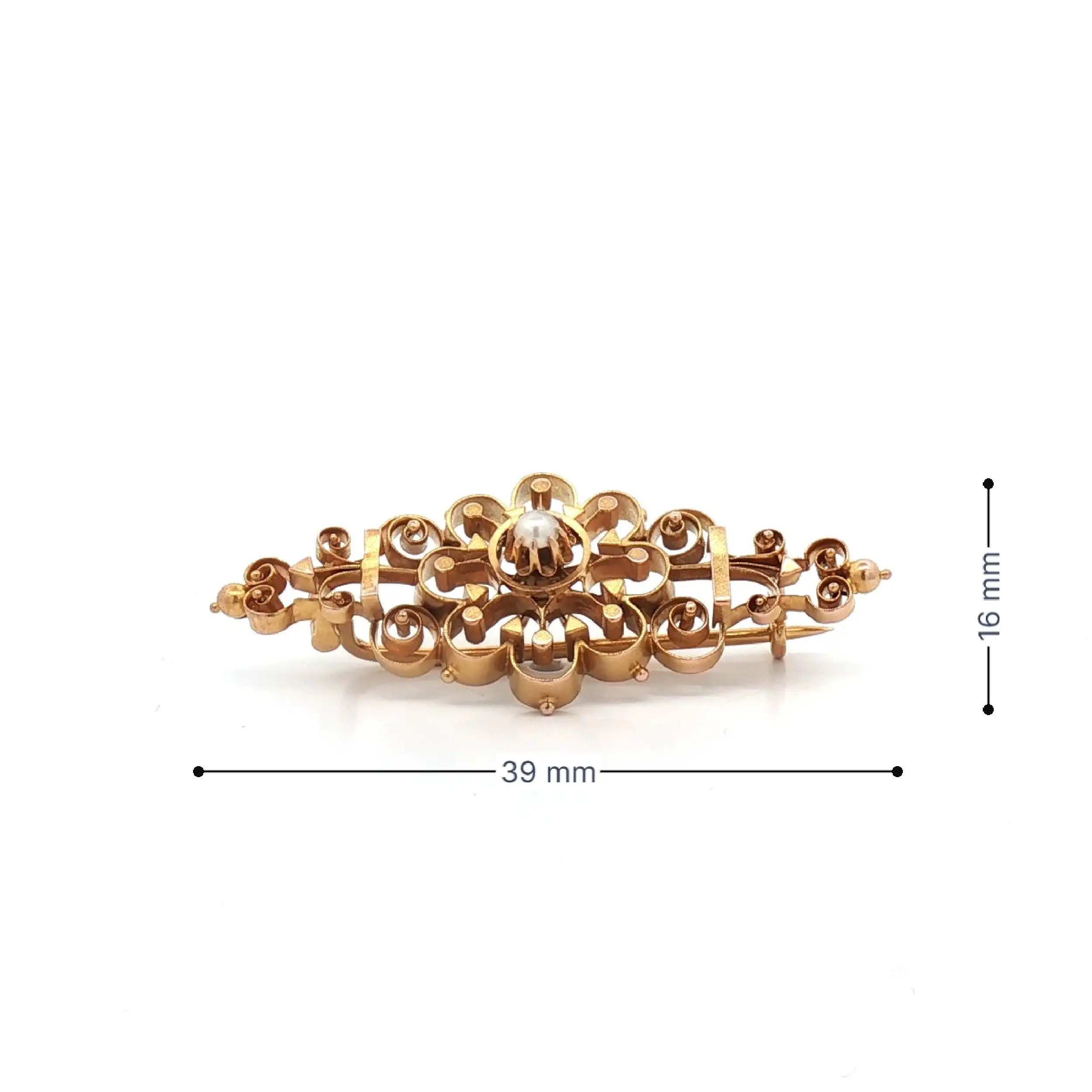 Brosche Gelbgold mit Perle Brosche Gelbgold mit Perle