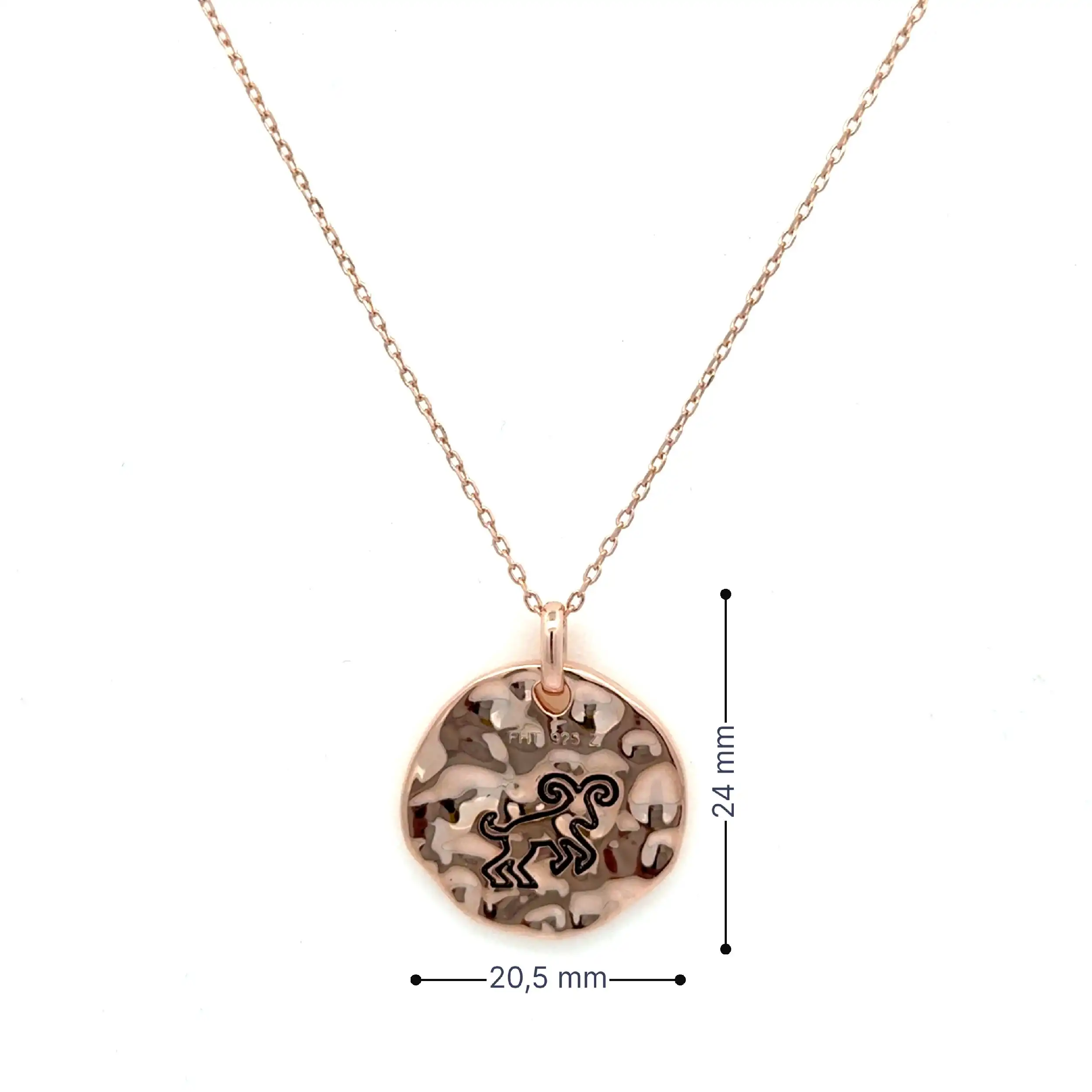 Collier Silber rose vergoldet Sternzeichen Widder mit 4 Zirkonia Collier Silber rose vergoldet Sternzeichen Widder mit 4 Zirkonia
