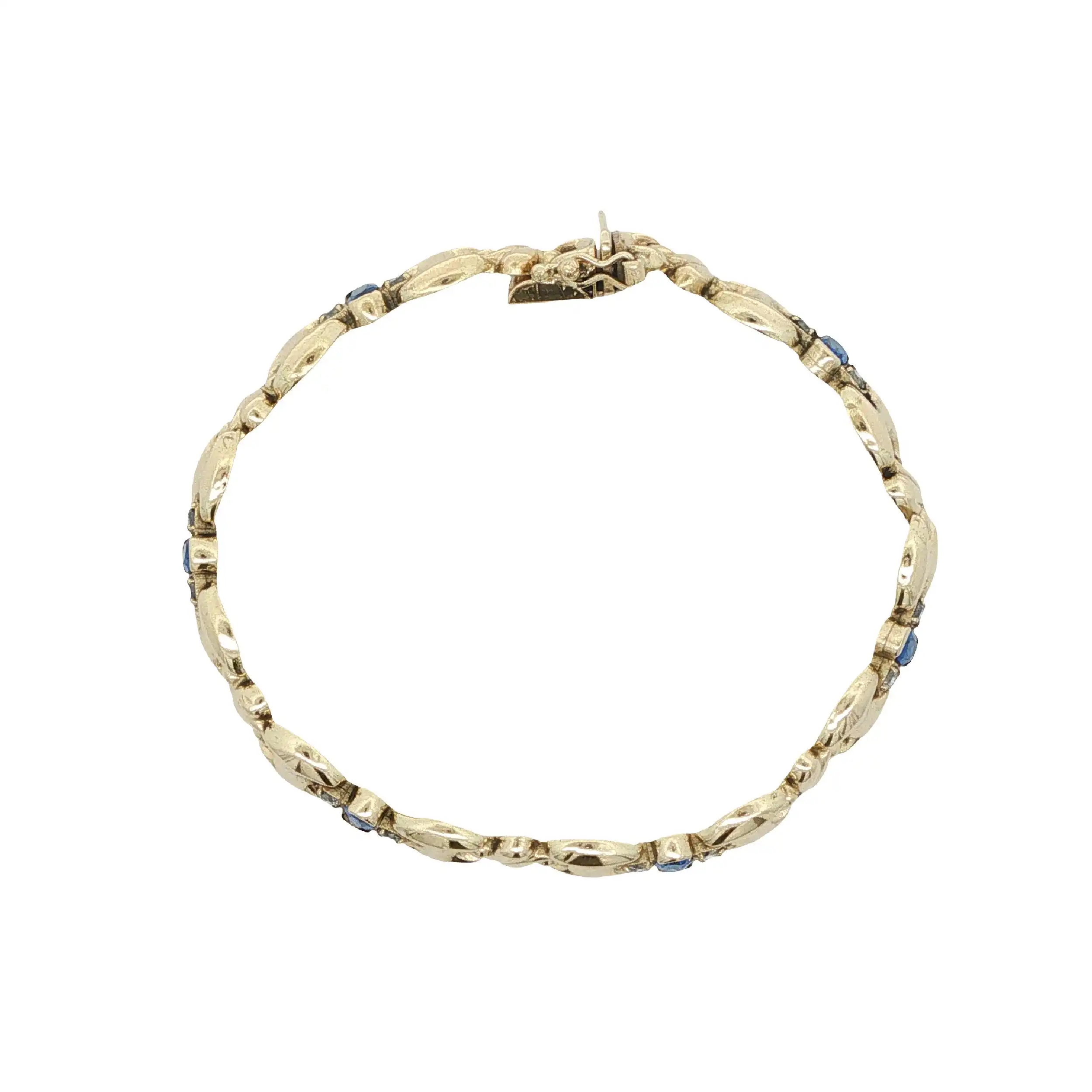 Armband Gelbgold mit blauen Farbsteinen & Zirkonia