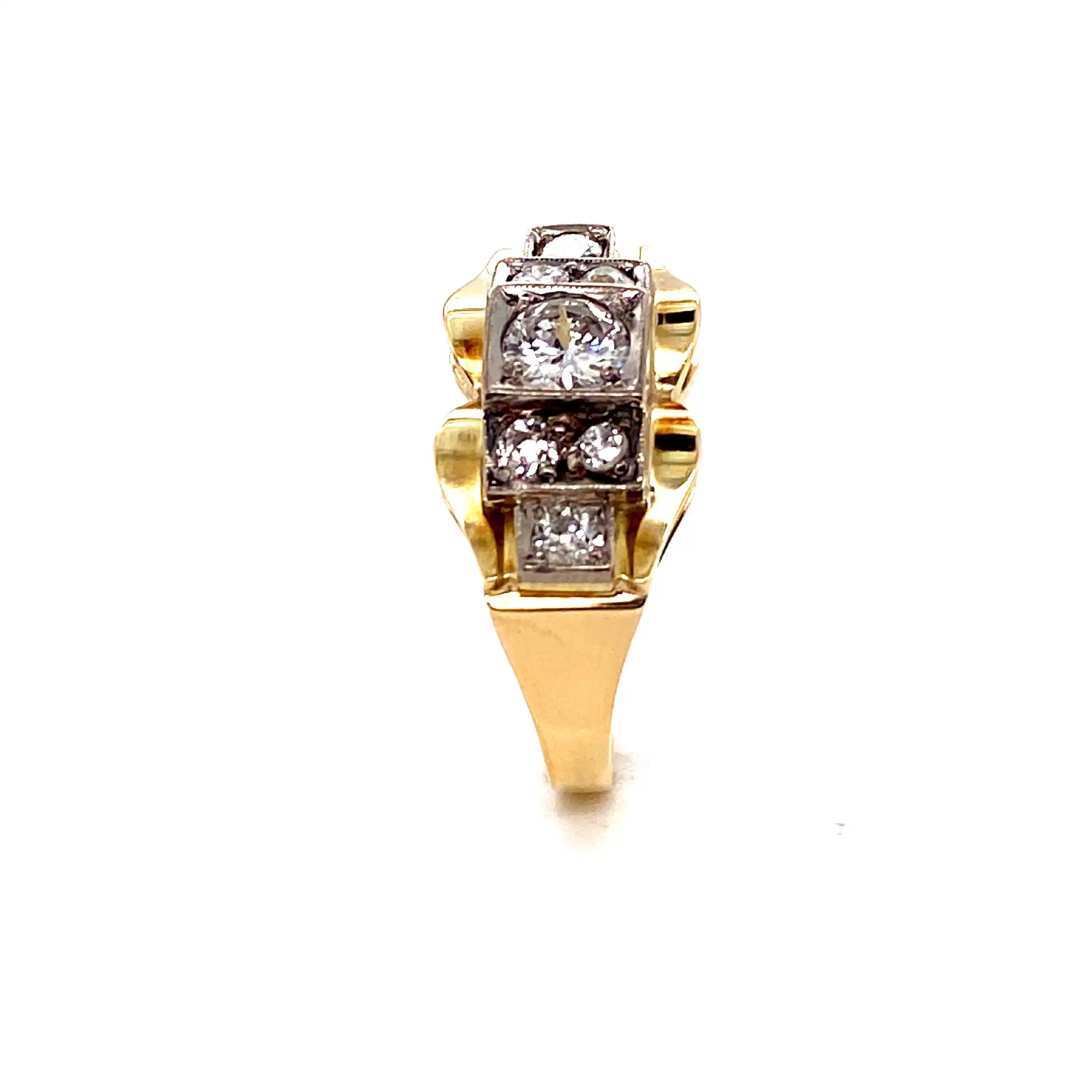 Ring Bicolor mit Brillanten und Altschliffdiamanten Ring Bicolor mit Brillanten und Altschliffdiamanten
