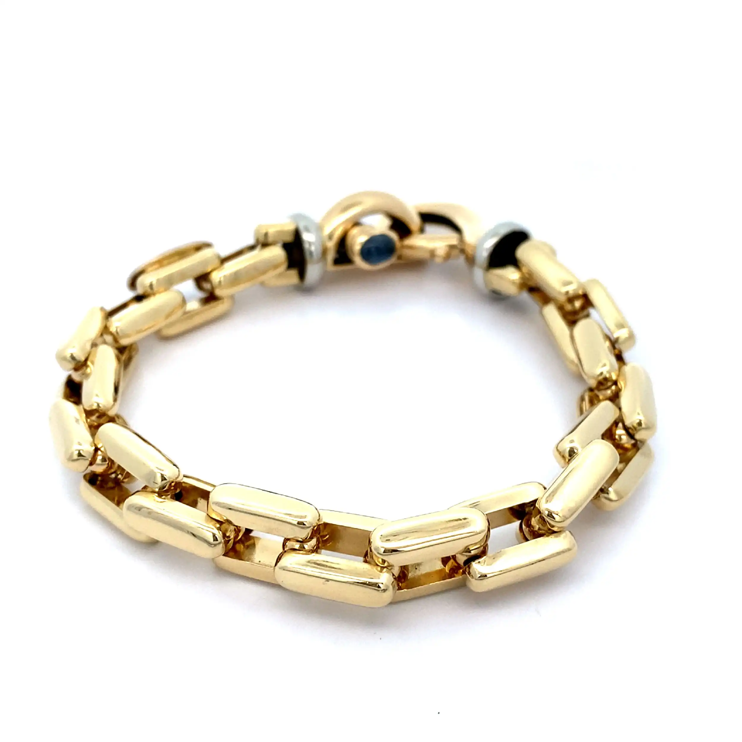 Ankerarmband Bicolor mit Saphir Cabochon "Montecarlo Princess" Ankerarmband Bicolor mit Saphir Cabochon "Montecarlo Princess"