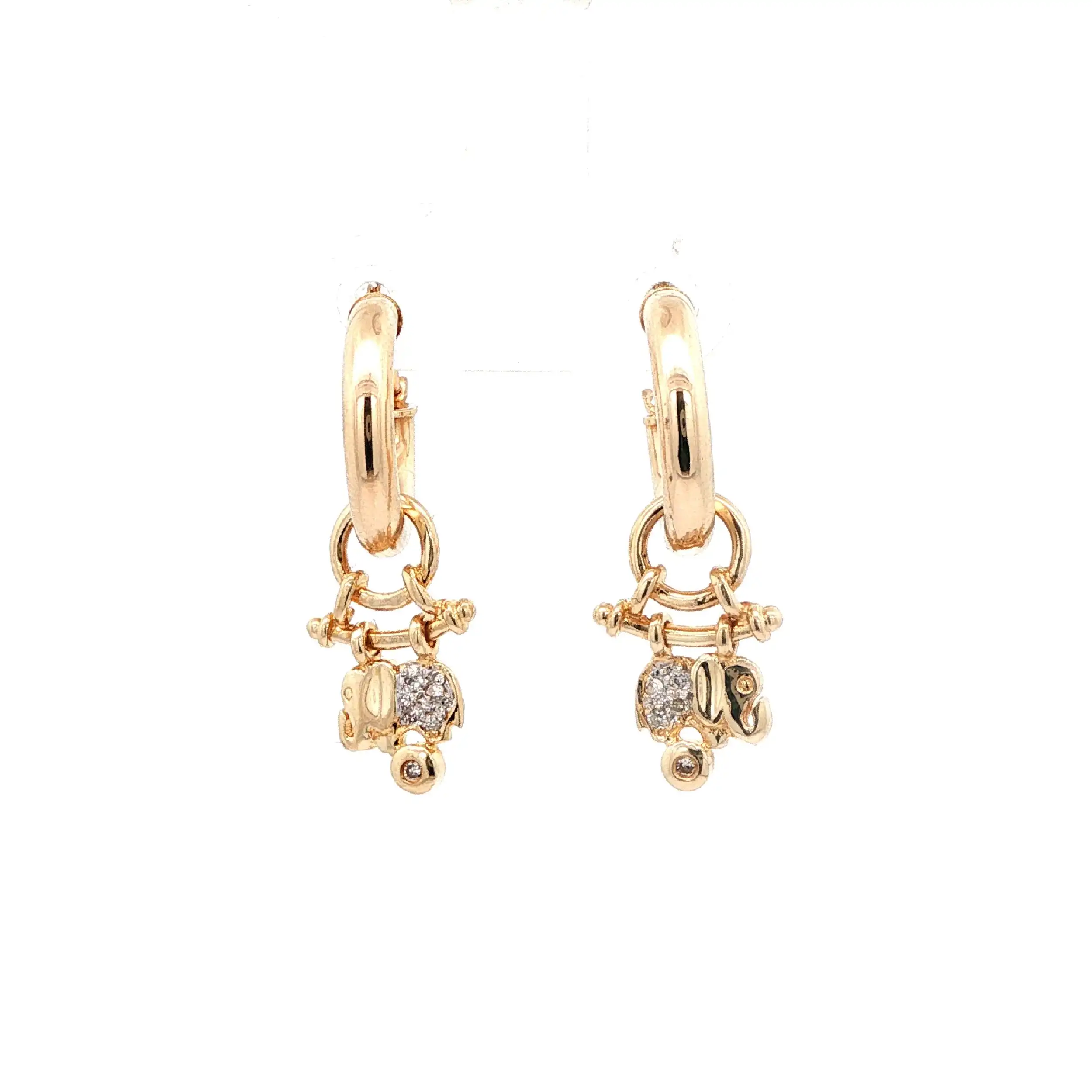 Creolen Gelbgold Elefant mit Zirkonia Creolen Gelbgold Elefant mit Zirkonia