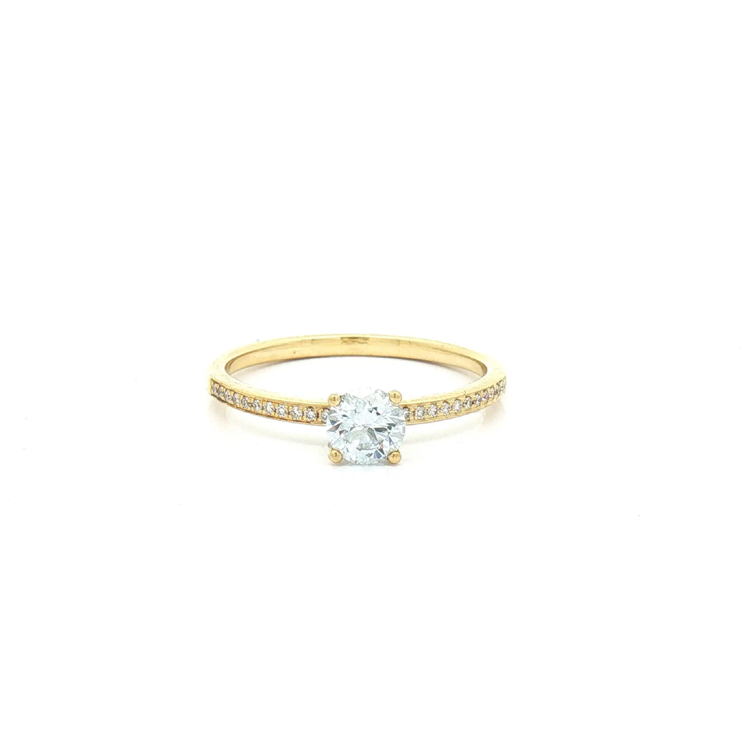 Ring Gelbgold mit synthetischem Brillant ca 0,5ct