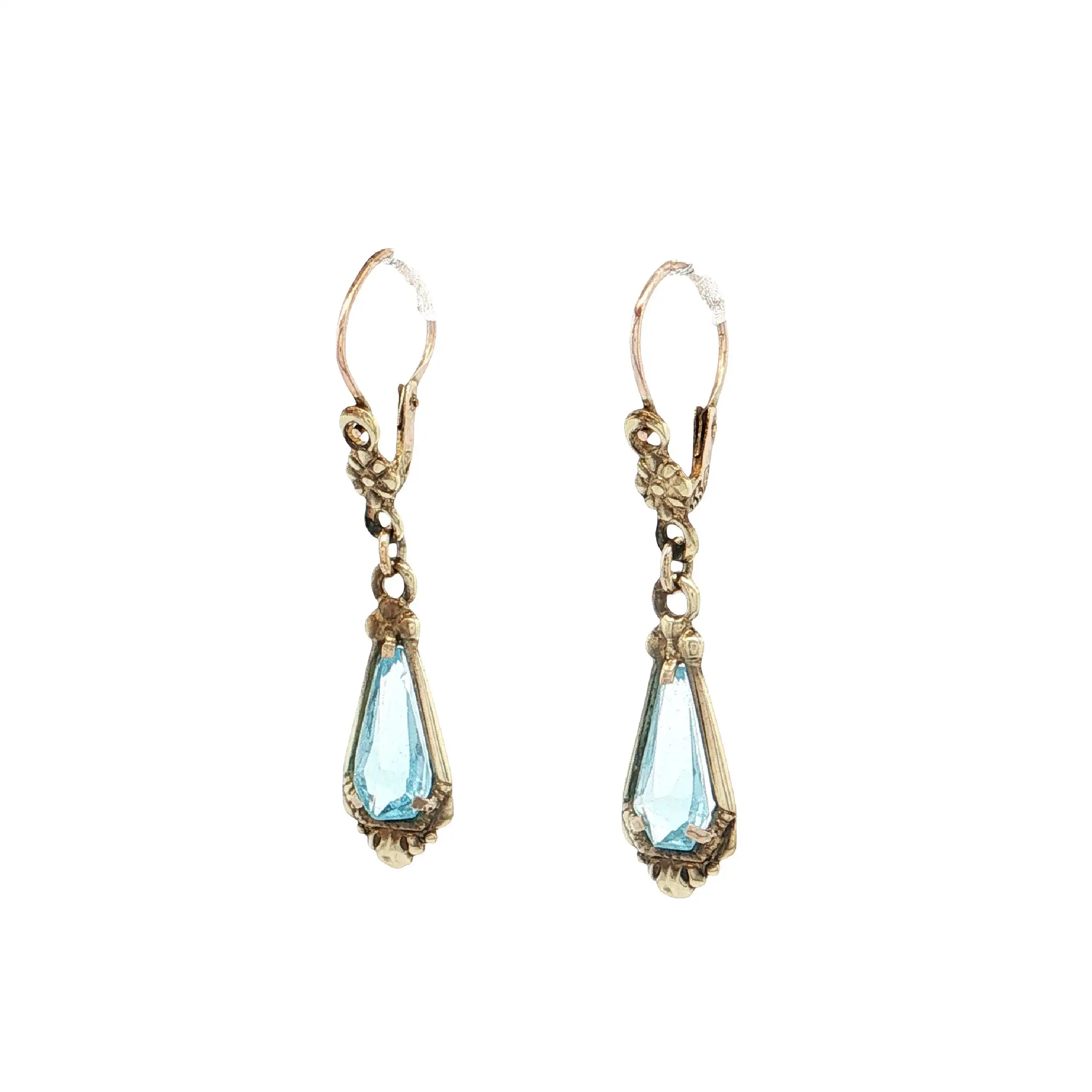 Ohrhänger Gelbgold mit Aquamarin