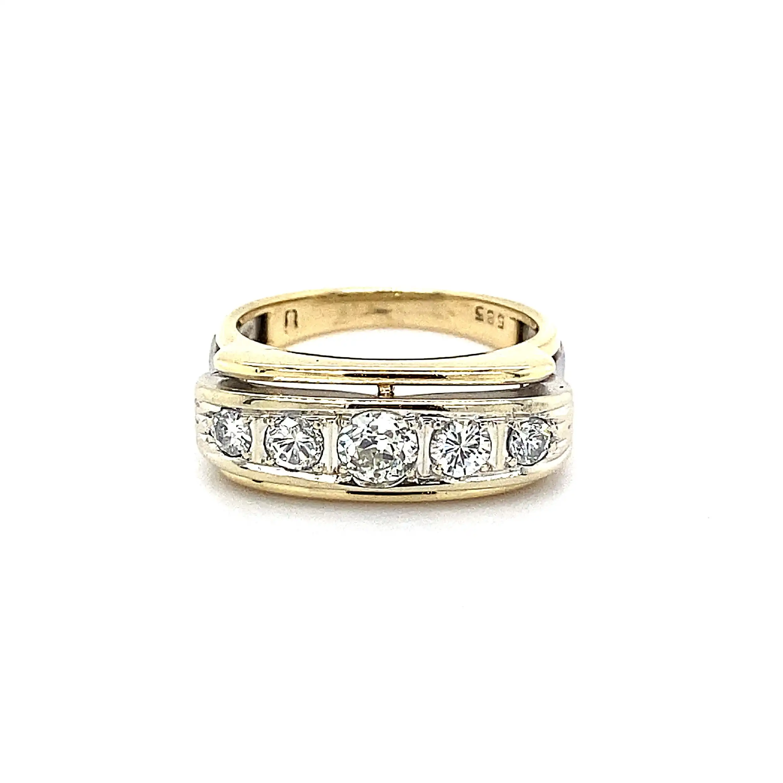 Ring Bicolor mit Diamant in Altschliff und Brillanten Ring Bicolor mit Diamant in Altschliff und Brillanten