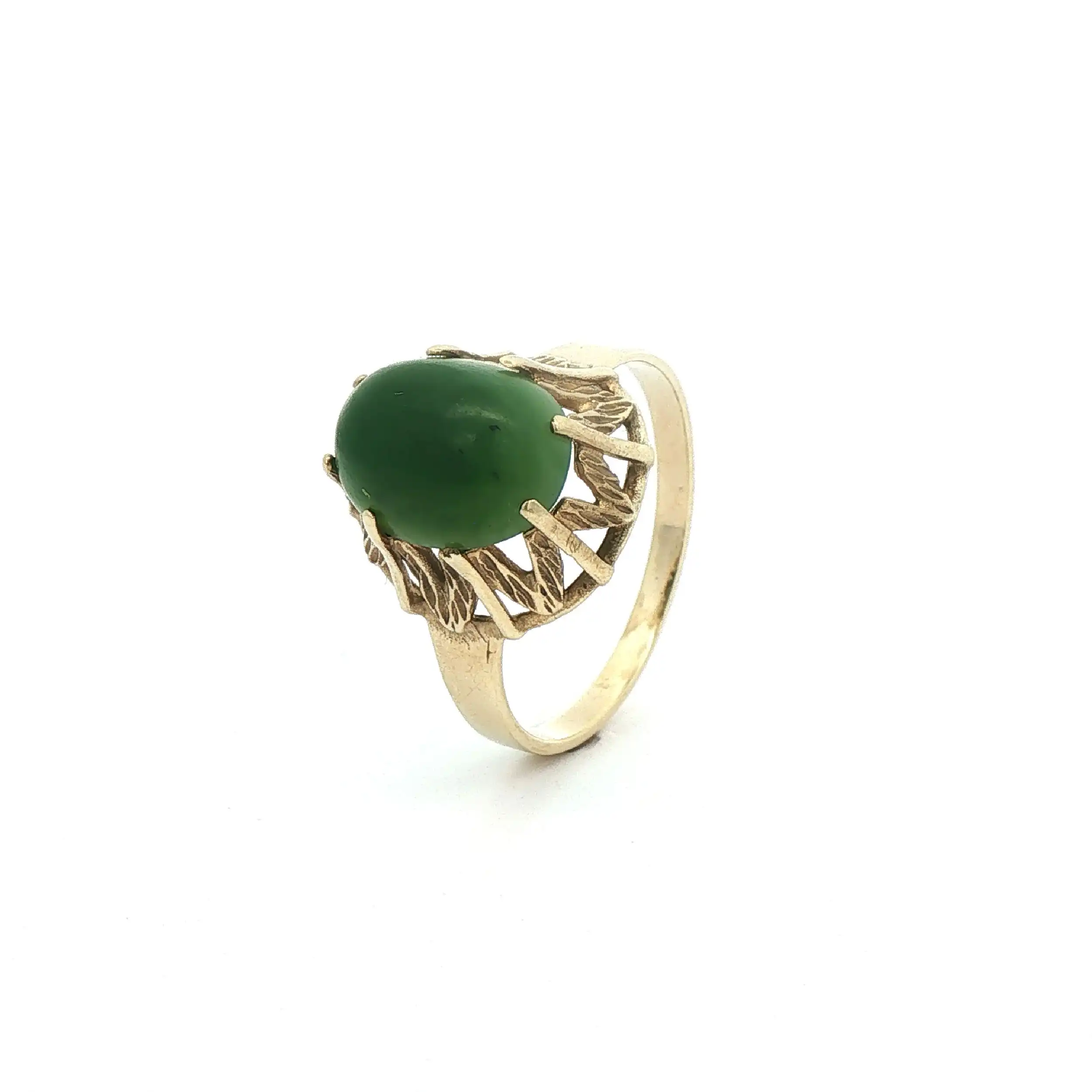 Ring Gelbgold mit Jade Stein