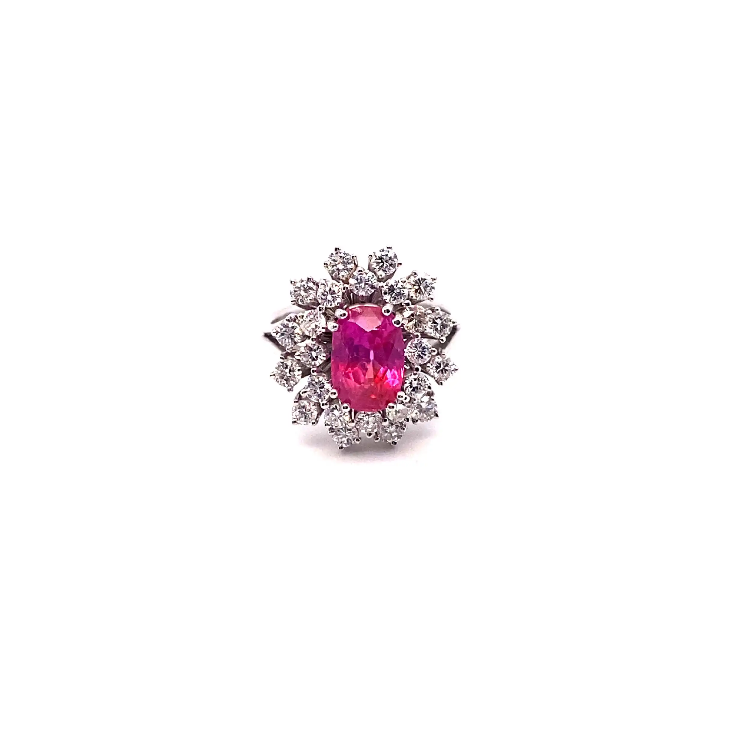 Ring mit pinkem Saphir ca. 2,6ct und Brillanten ca.1,24 ct mit EPL Expertise Ring mit pinkem Saphir ca. 2,6ct und Brillanten ca.1,24 ct mit EPL Expertise