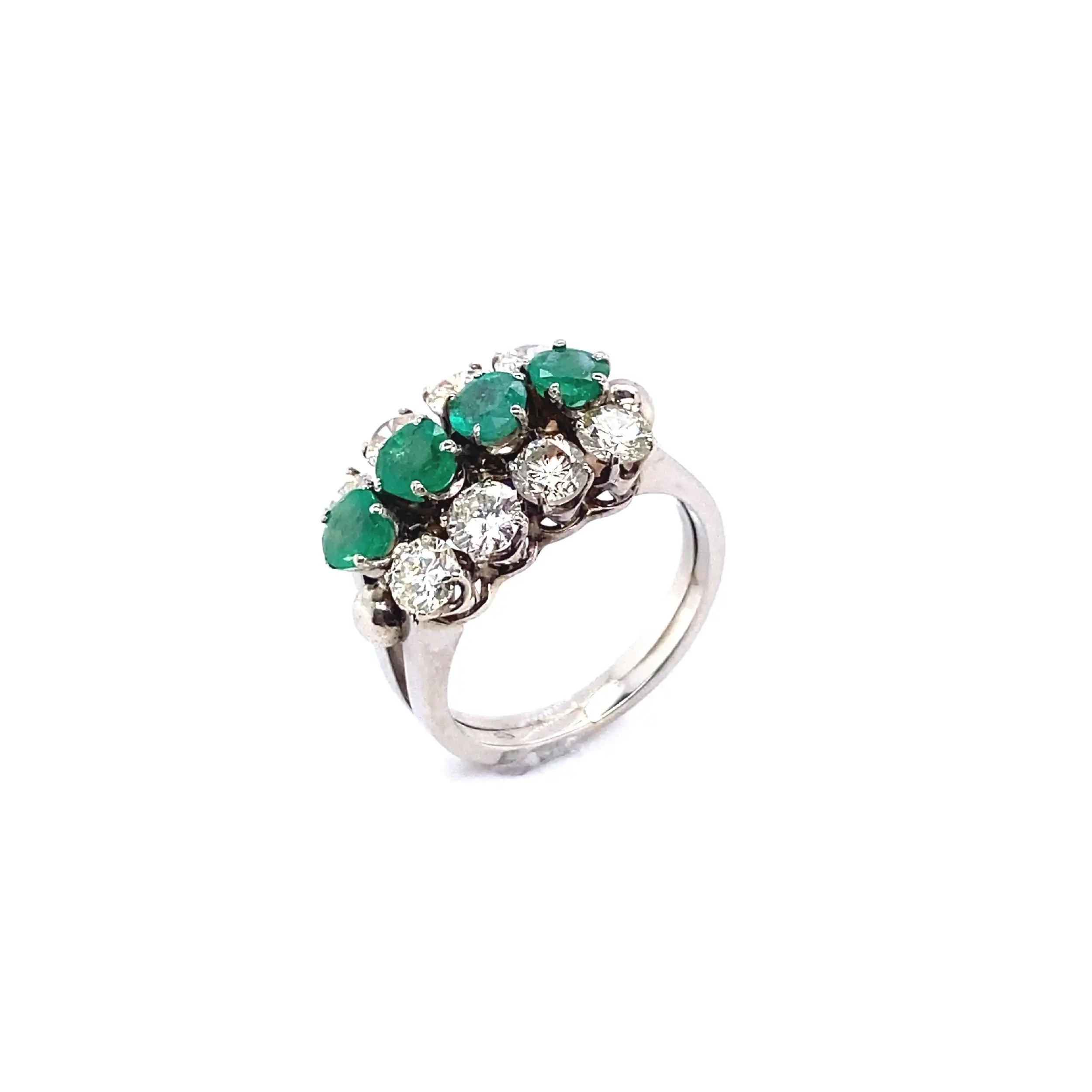 Ring Gelbgold mit Smaragd und Brillanten