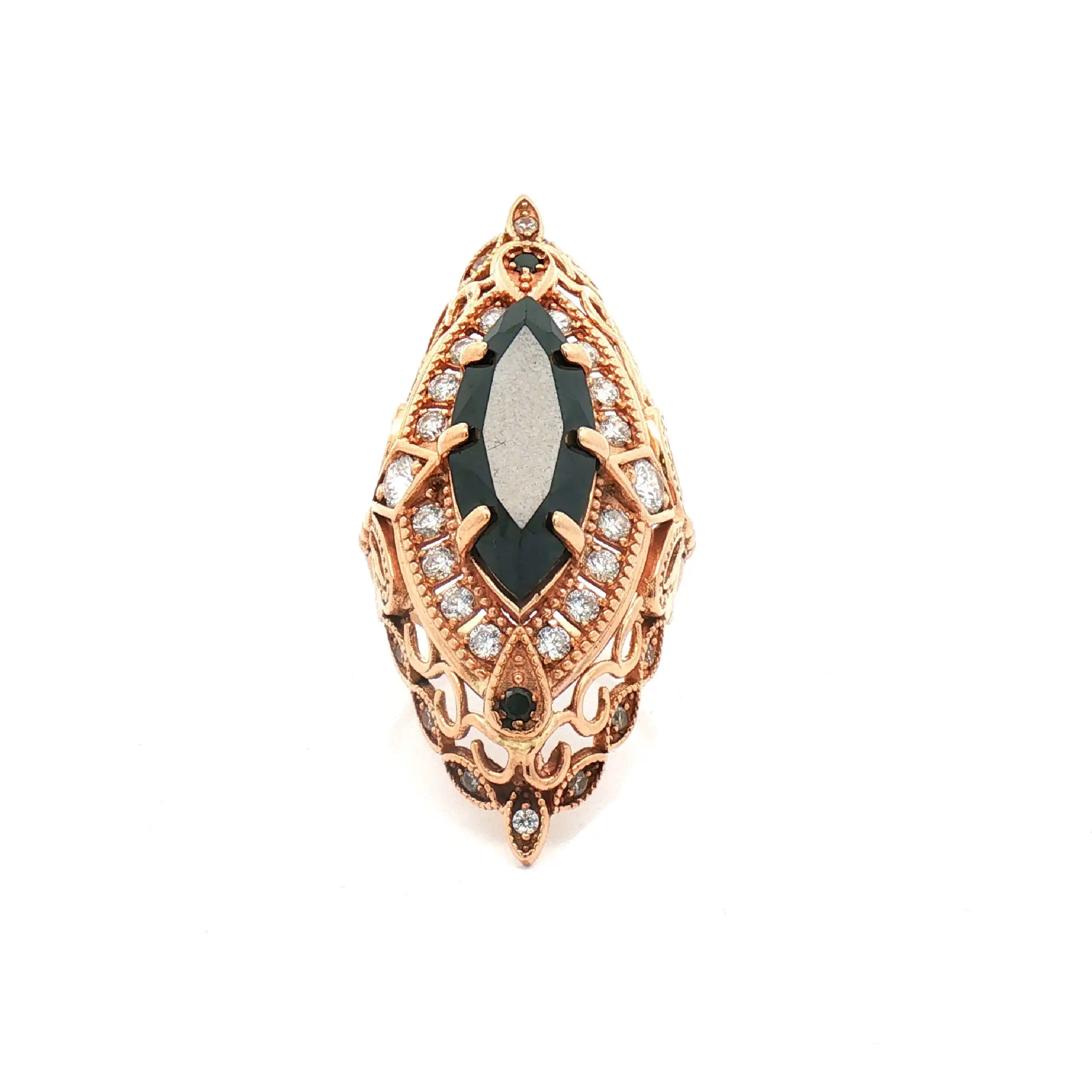 Ring Rotgold mit dunkelroten Farbstein und Zirkonia Ring Rotgold mit dunkelroten Farbstein und Zirkonia