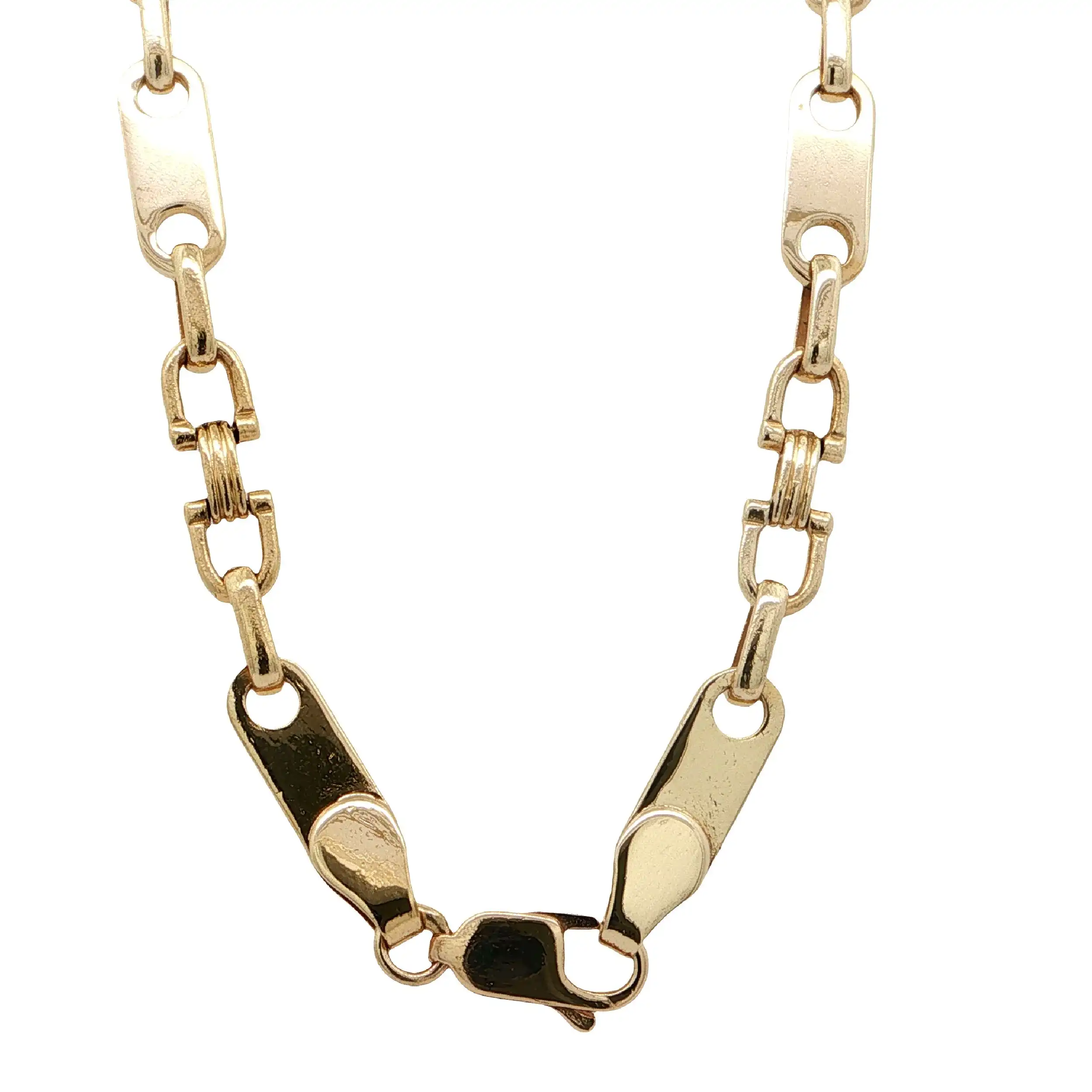 Plättchen-Steigbügelkette Gelbgold