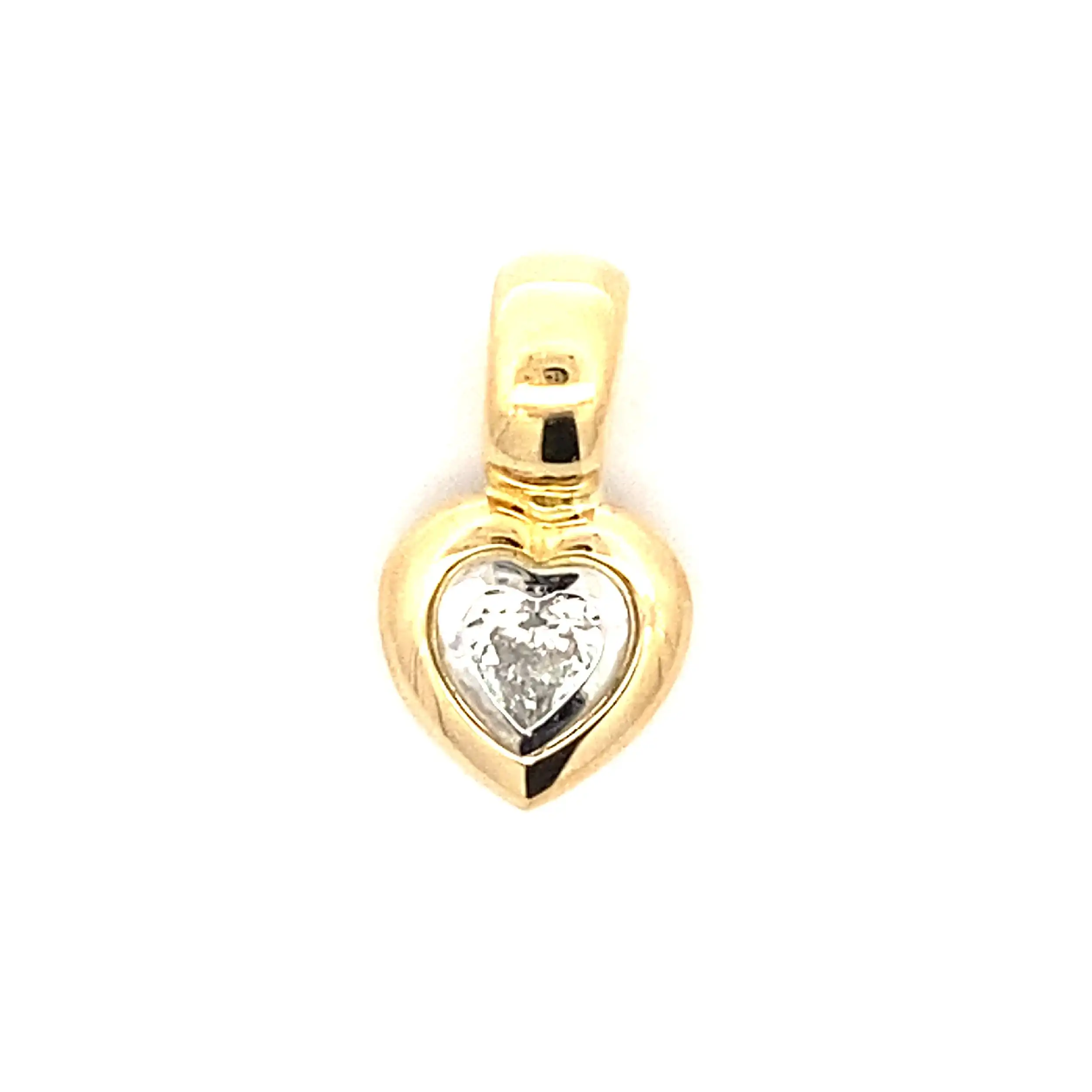 Herzanhänger Bicolor mit Diamant im Herzschliff Herzanhänger Bicolor mit Diamant im Herzschliff