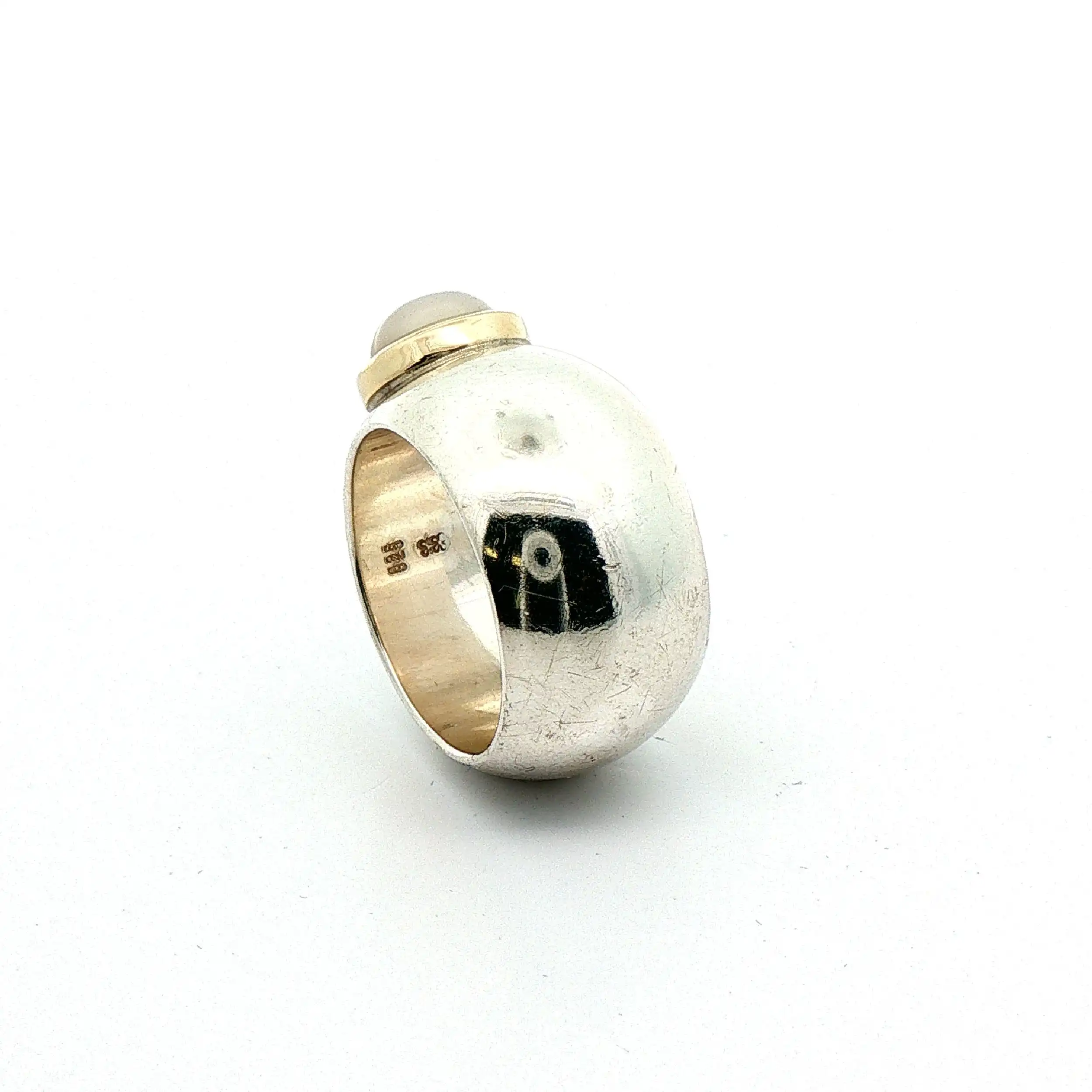 Ring Silber Bicolor mit Mondstein