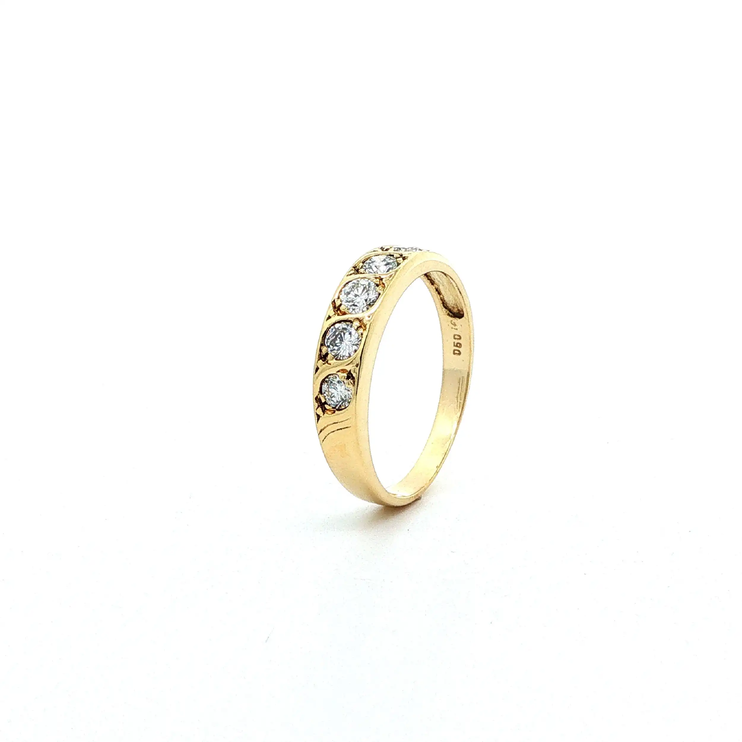Ring Geldgold mit Brillanten, graviert mit 0,50ct.