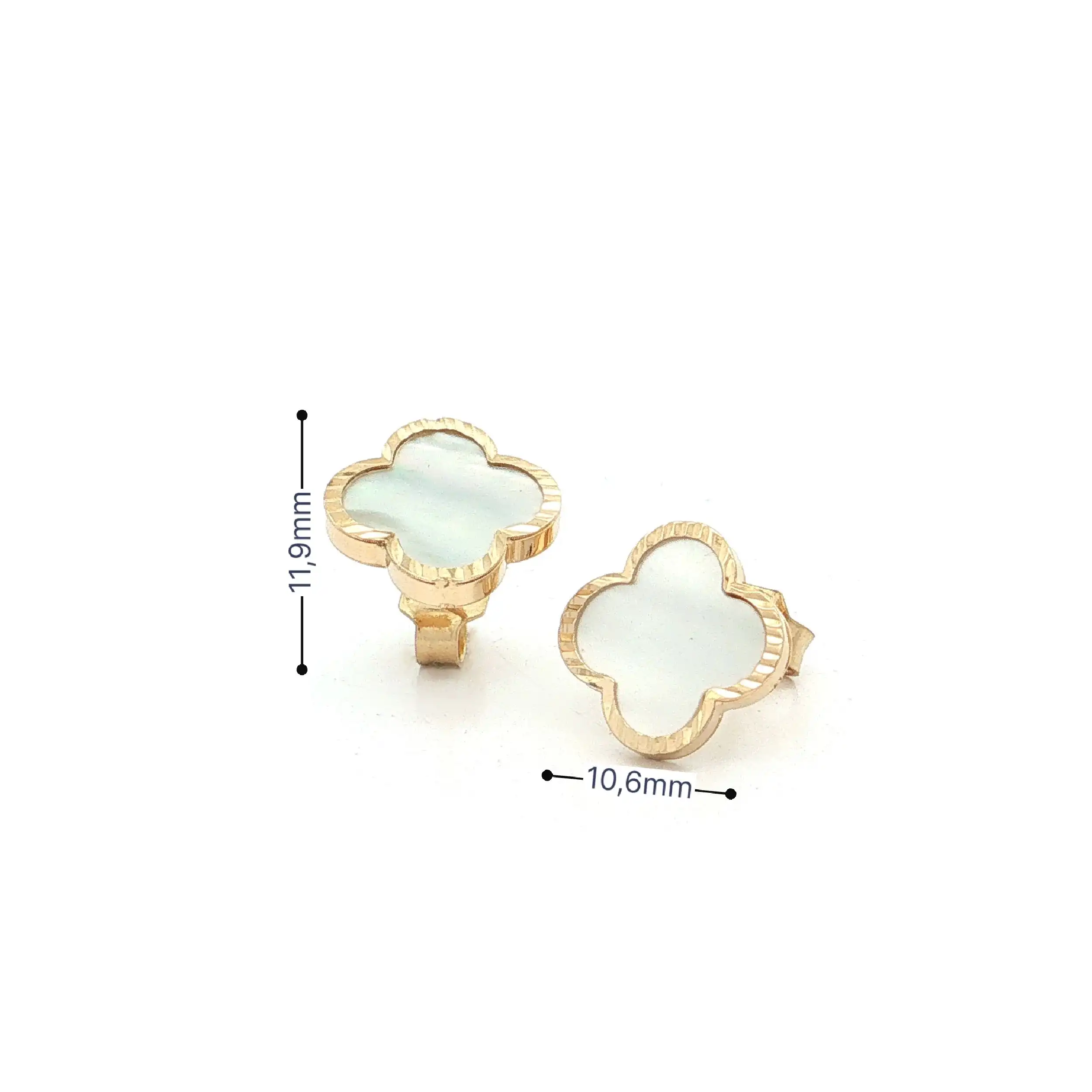Ohrstecker Gelbgold "Blume mit Perlmutt"